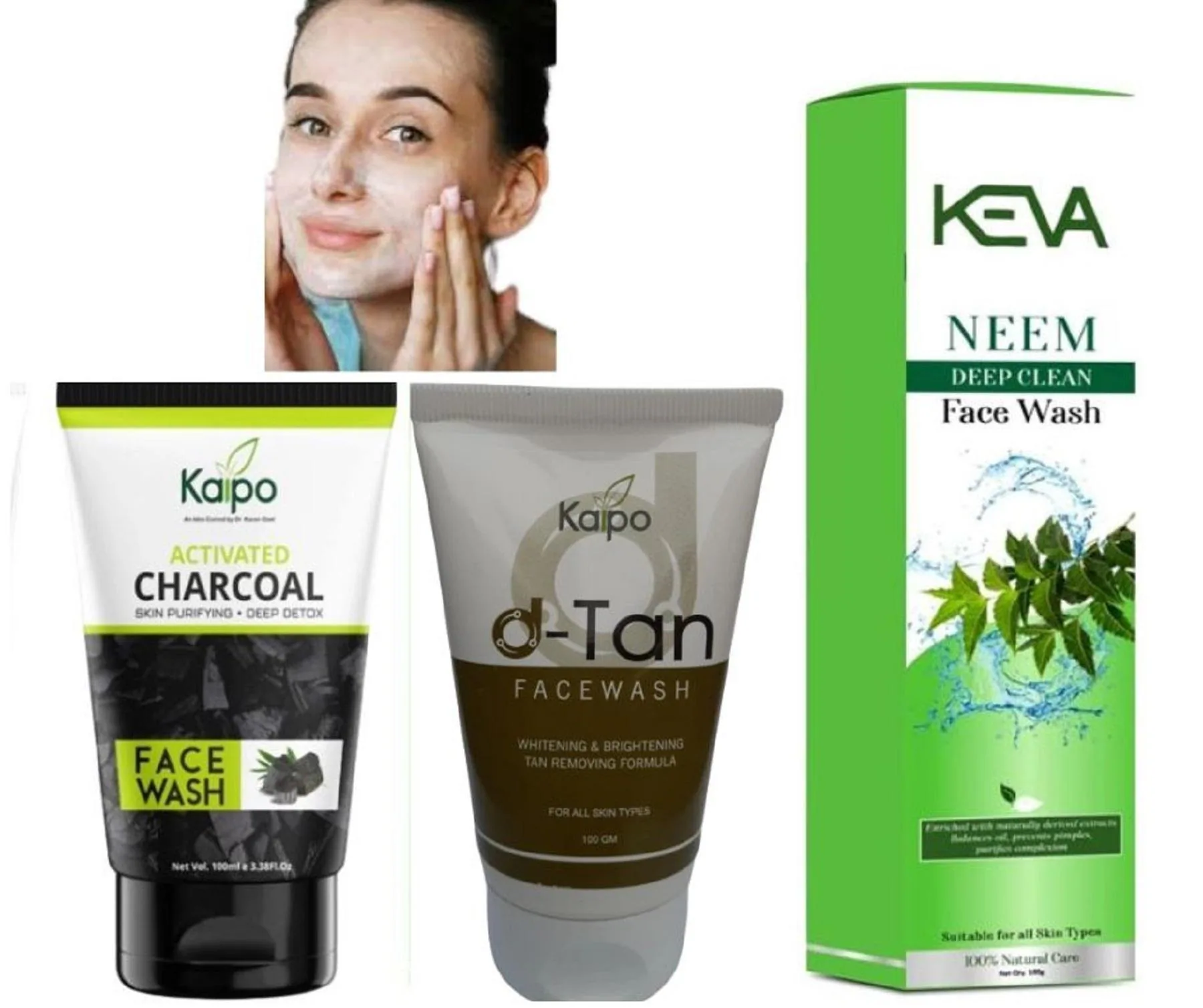Buy 1 KAIPO D-TAN FACE WASH (100GM)+ 1 KAIPO ACTIVATED