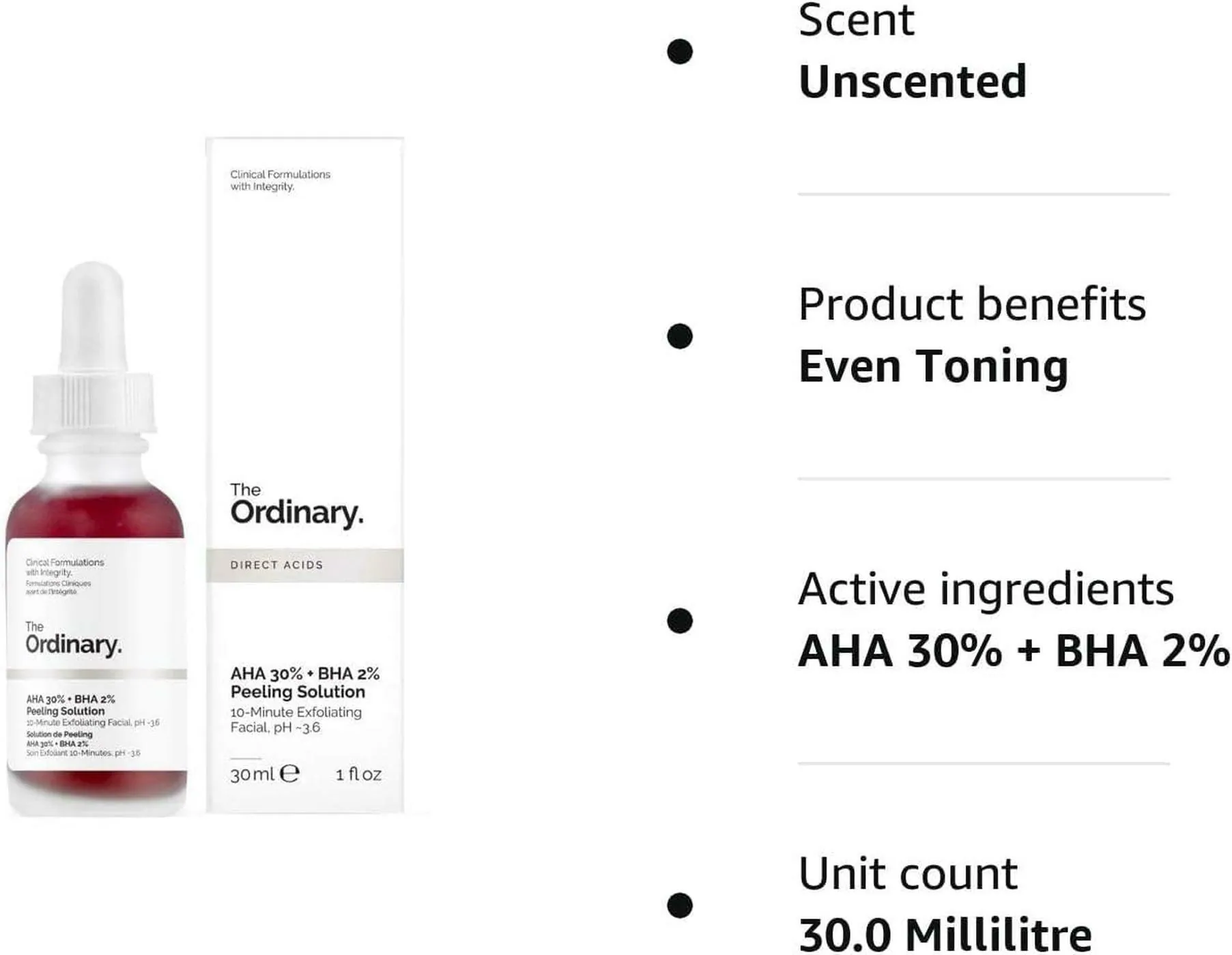 Buy THE ORDINARY AHA 30% + BHA 2% PEELING SOLUTION 30ML Online at