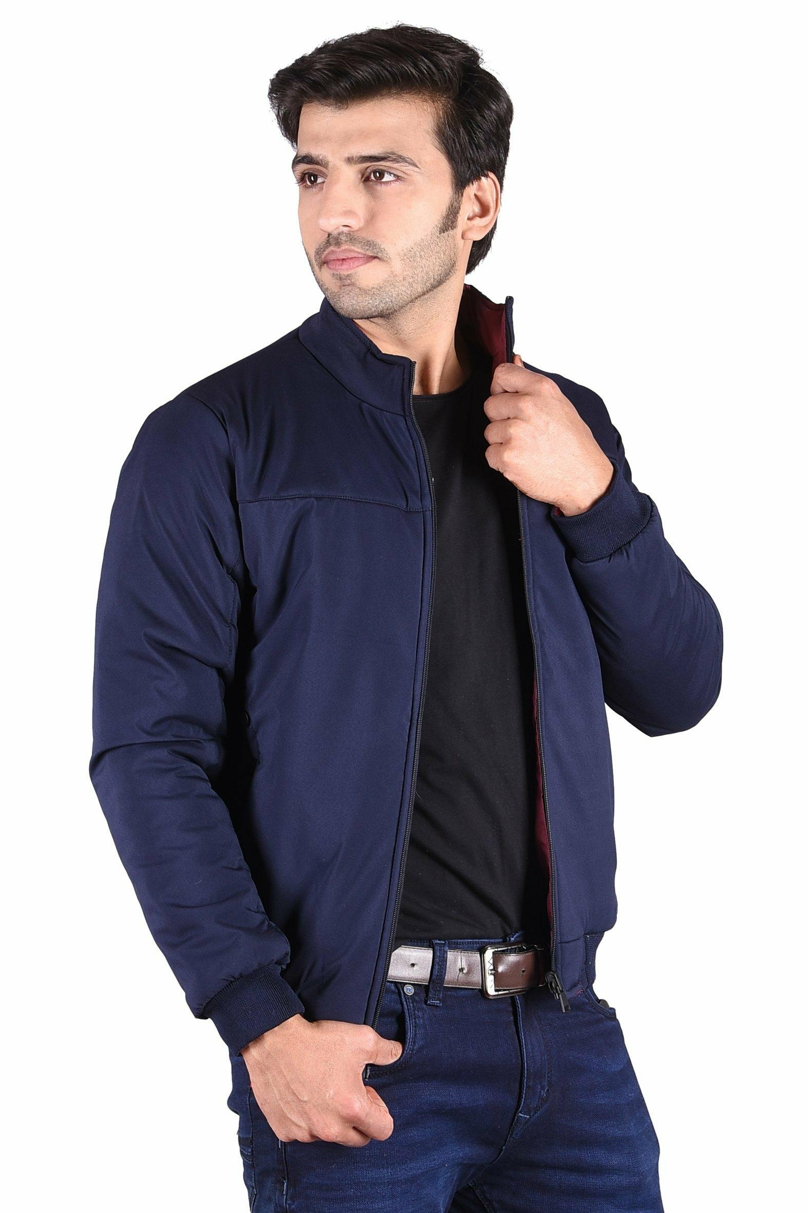 Buy Jaguro Men's Winter Reverisble Jacket Dual Side Wearable