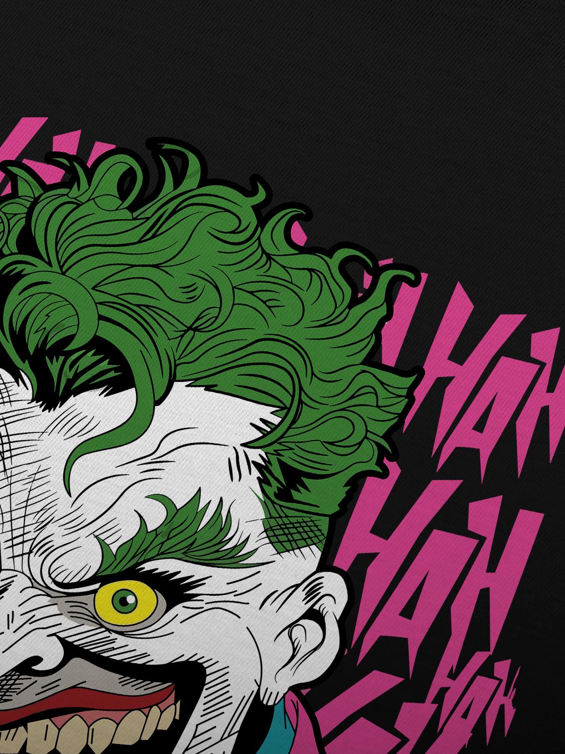 Buy BLISSINK Joker Front And Back Printed Black Cotton Tshirt for