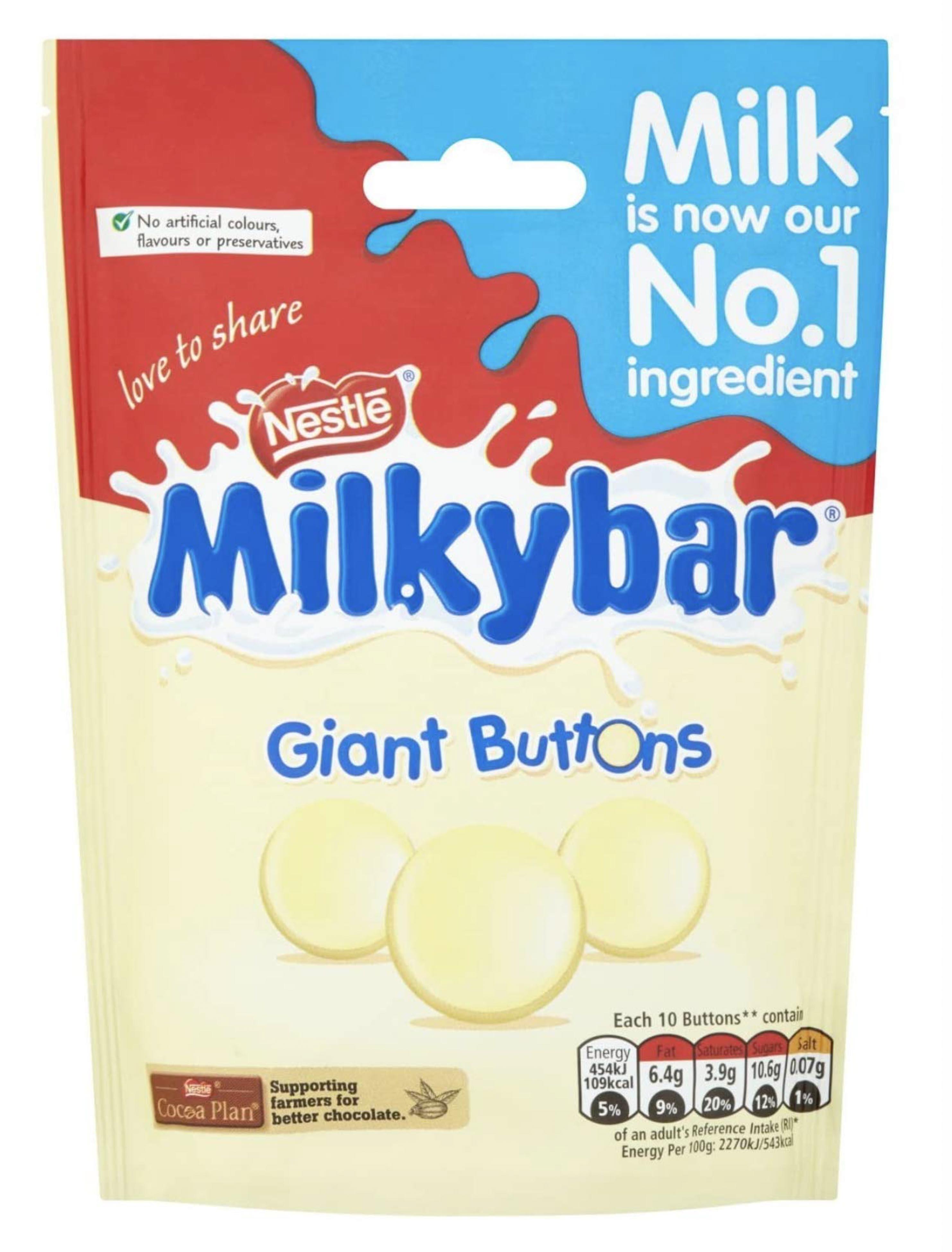 Buy Nestle Milkybar Giant Buttons Sharing Bag White Chocolate, 103