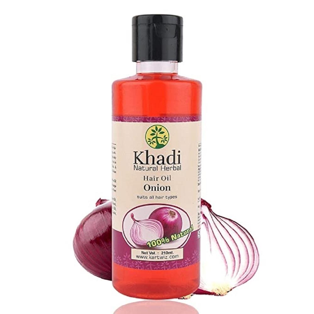 Khadi Natural Herbal Onion Hair Oil For Hair Growth & Hair Fall Control || Fight Dandruff||210ml Pack of 1 - JioMart