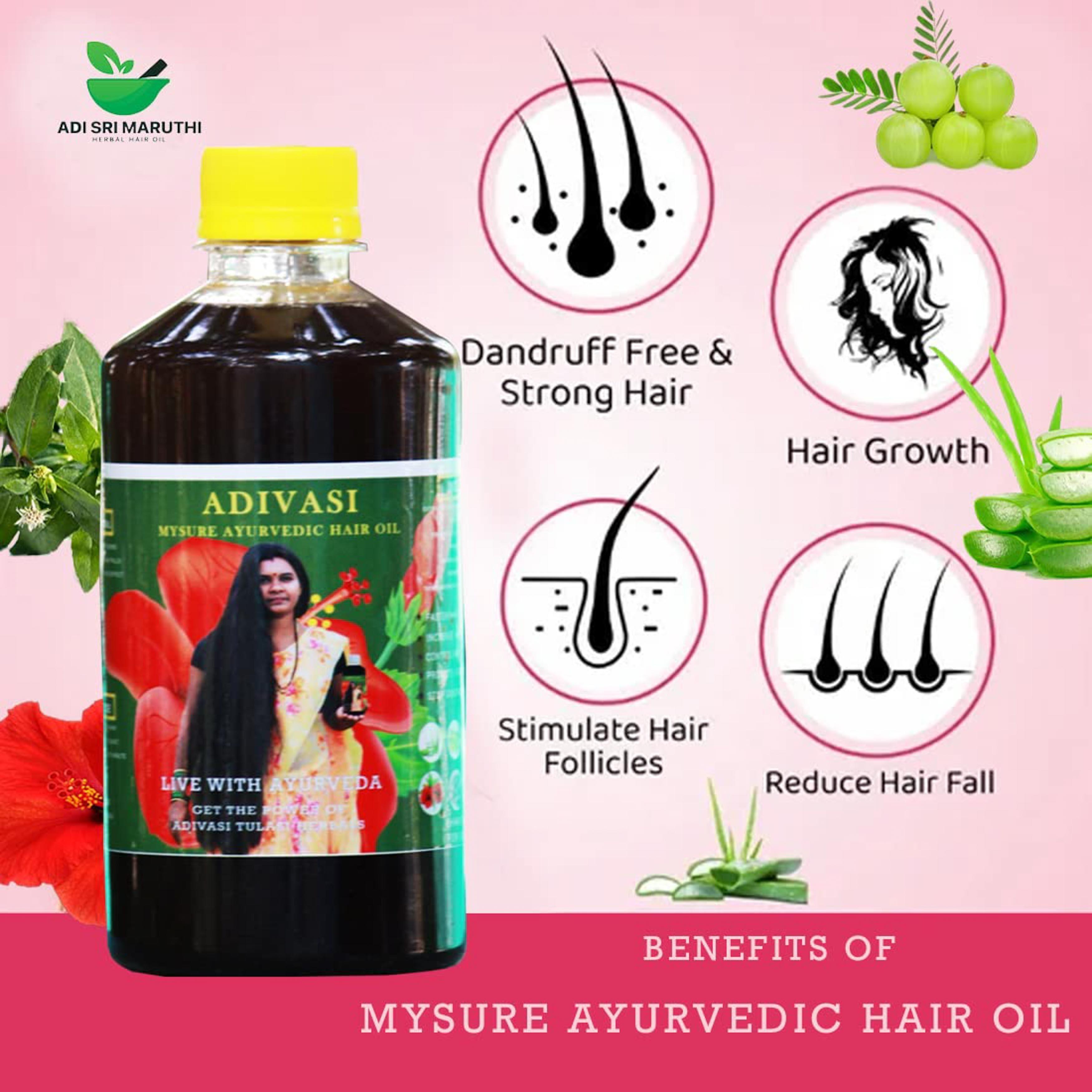 Adi Sri Maruthi Adivasi Mysure Ayurvedic Herbal Oil For Hair Growth And  Anti Hairfall Control 250 Ml Each - JioMart