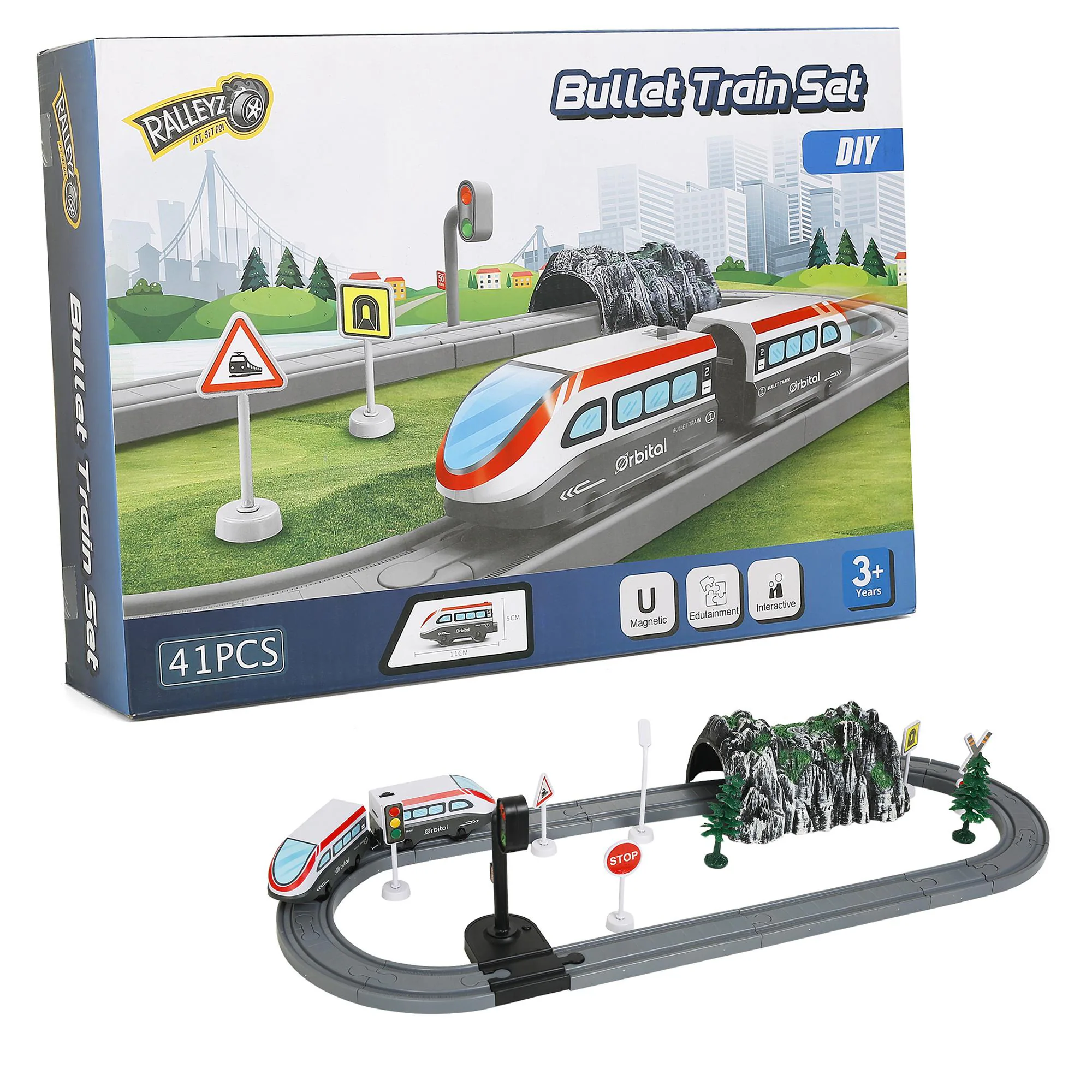 Standard Rail Way Electric Toys セット鉄道模型 Buy Ralleyz Electric Train Set, 41 Pieces, Multicolour, 3Y+ Online