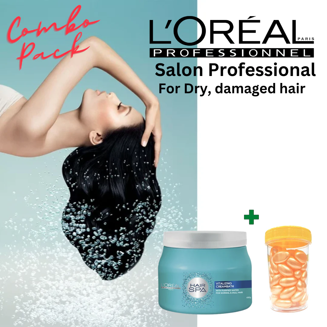Vitalizing Creambath Hair Spa by Loreal along with Vitamin E Ampules -  JioMart