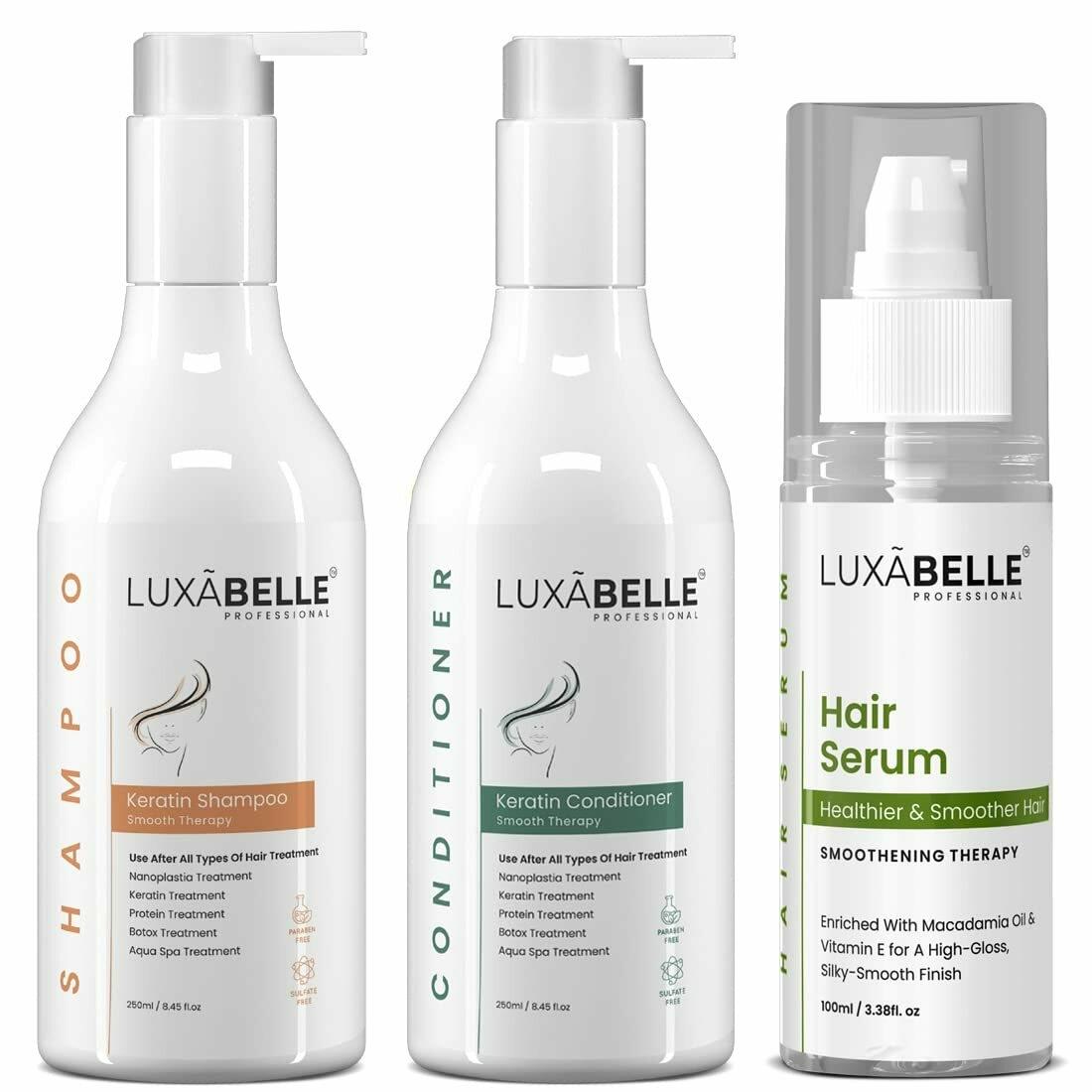 Luxabelle Sulfate free Keratin Shampoo & Conditioner & Hair serum | Strong,  Smooth & Shine | For Any Hair Treatment Hair. - JioMart
