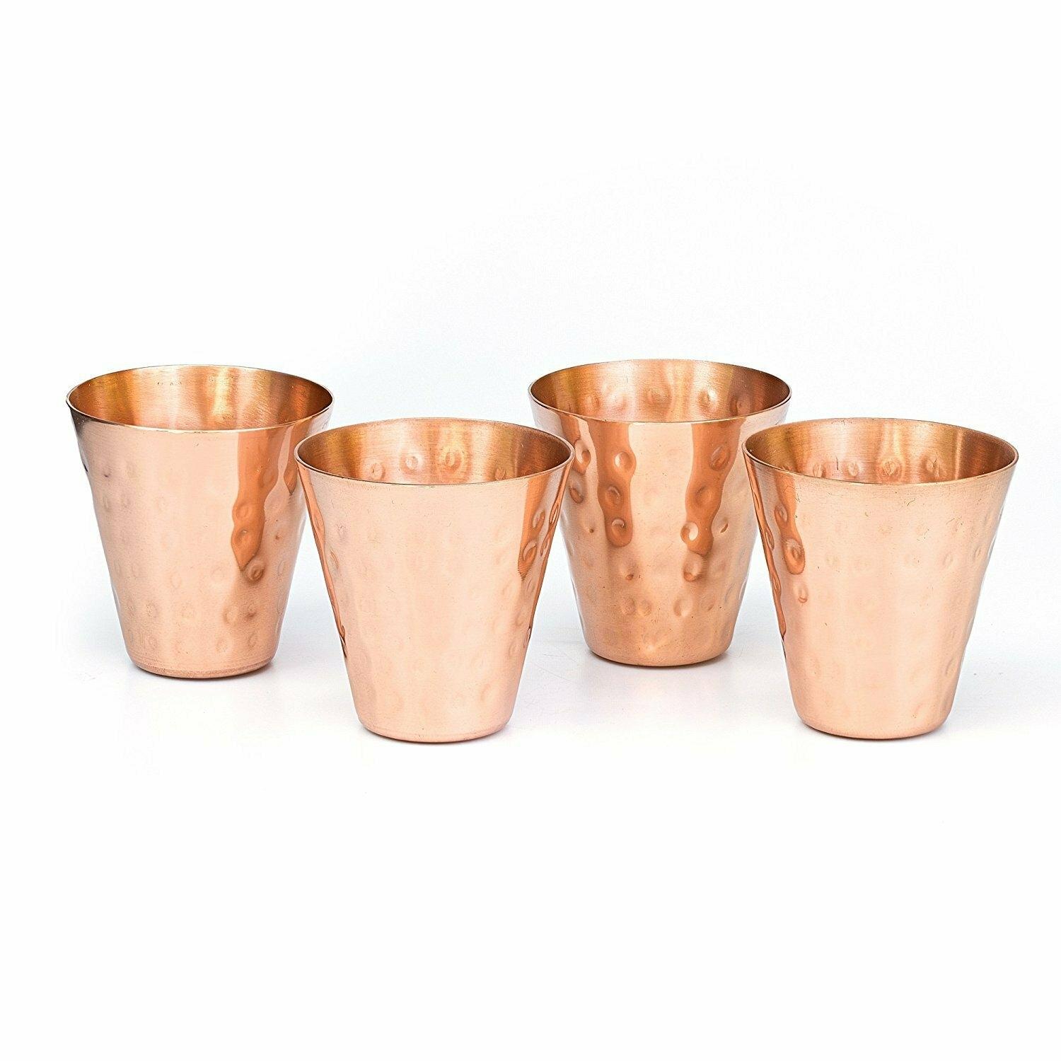 Solid Copper Drinking Straw for Beer Prisha India Craft Cups/Mugs And Cocktail Glasses Set of 4 Vodka Beer Bar Collection 