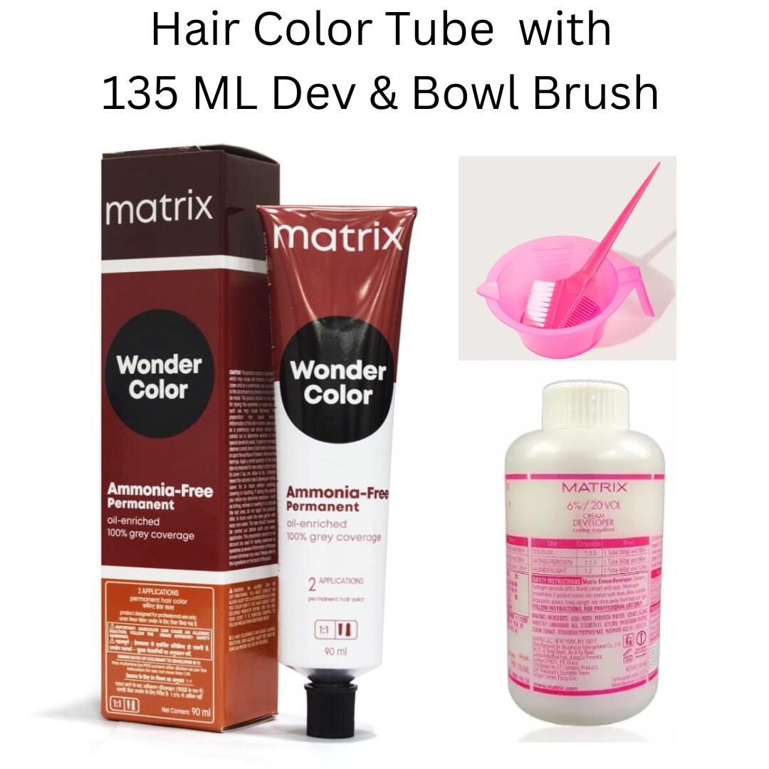 Matrix Professional WonderColor 3N  Ammonia-Free Hair Color with 135 ML  Developer, Bowl & Brush - JioMart