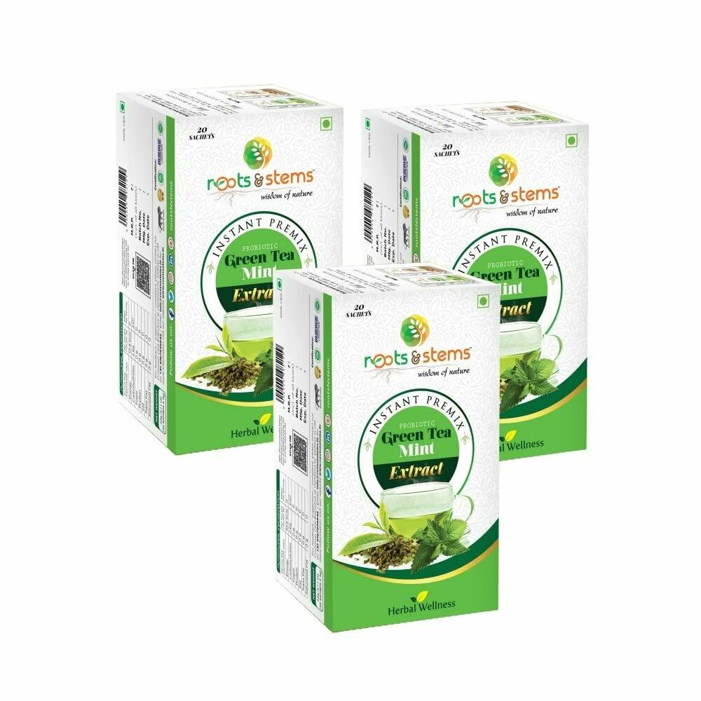 Buy Roots and Stems Mint and Natural Instant Mix Green Tea with