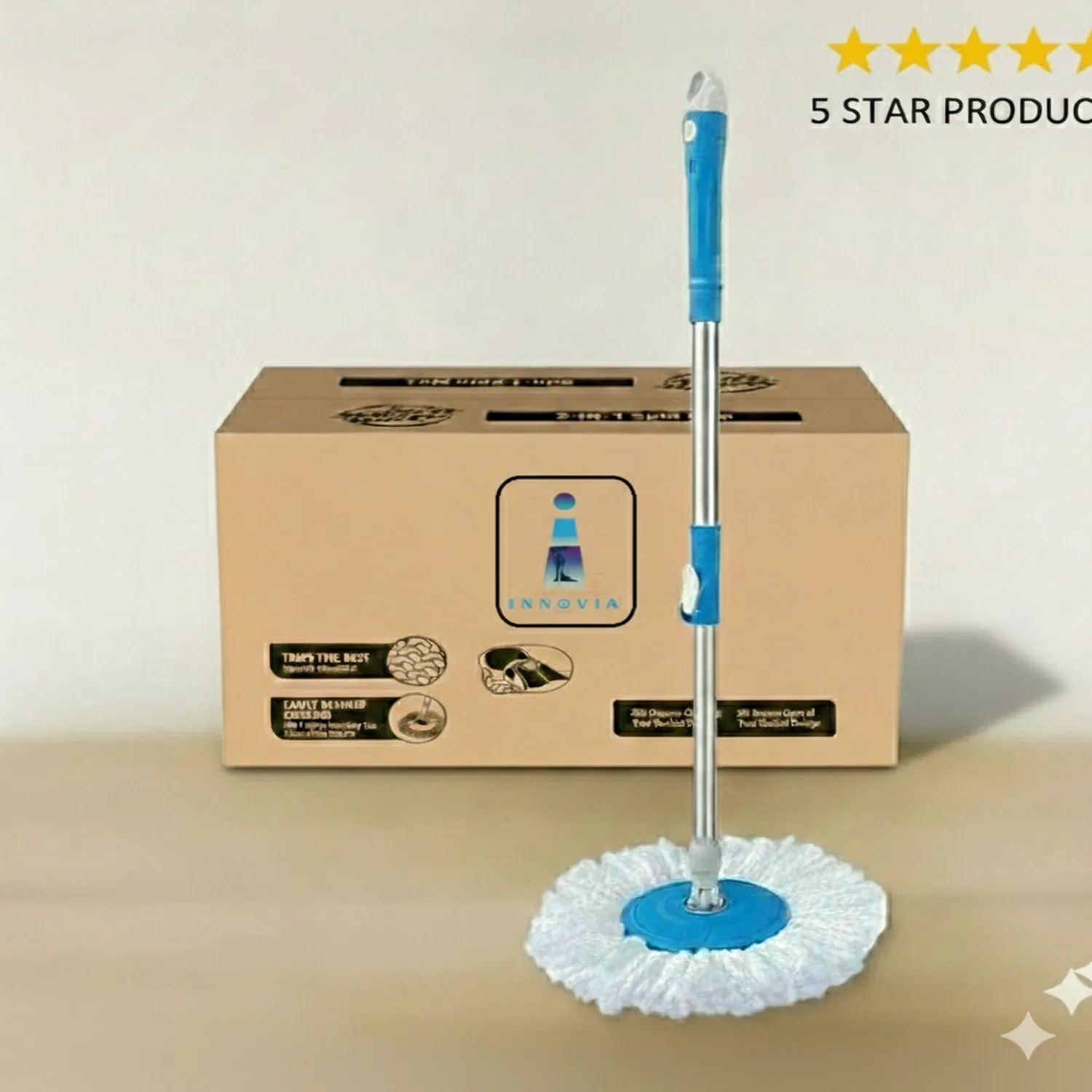 INNOVIA MOP SET WITH FLOOR CLEANING MICROFIBER REFIL MOP SET (BLUE)