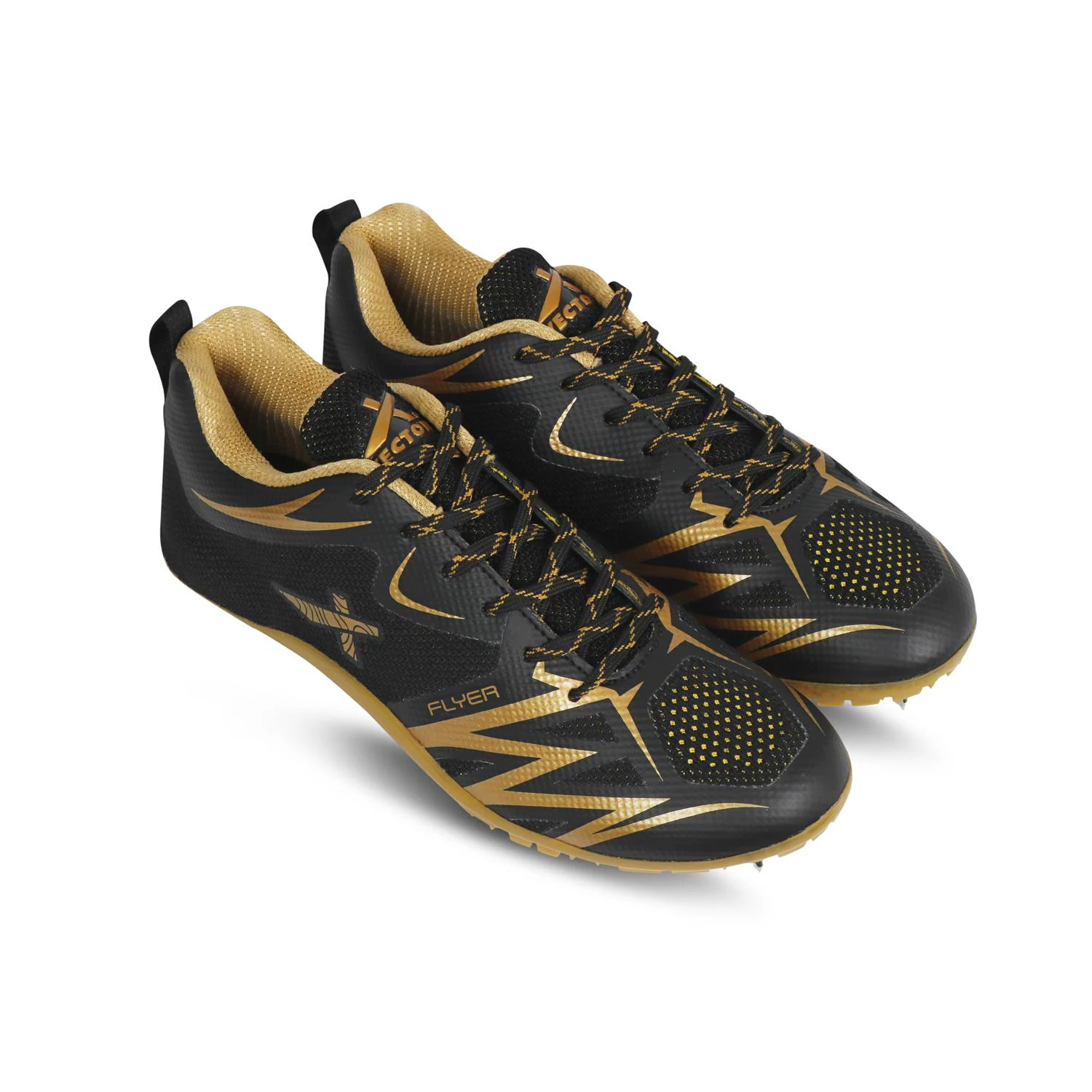 nike black and gold track spikes