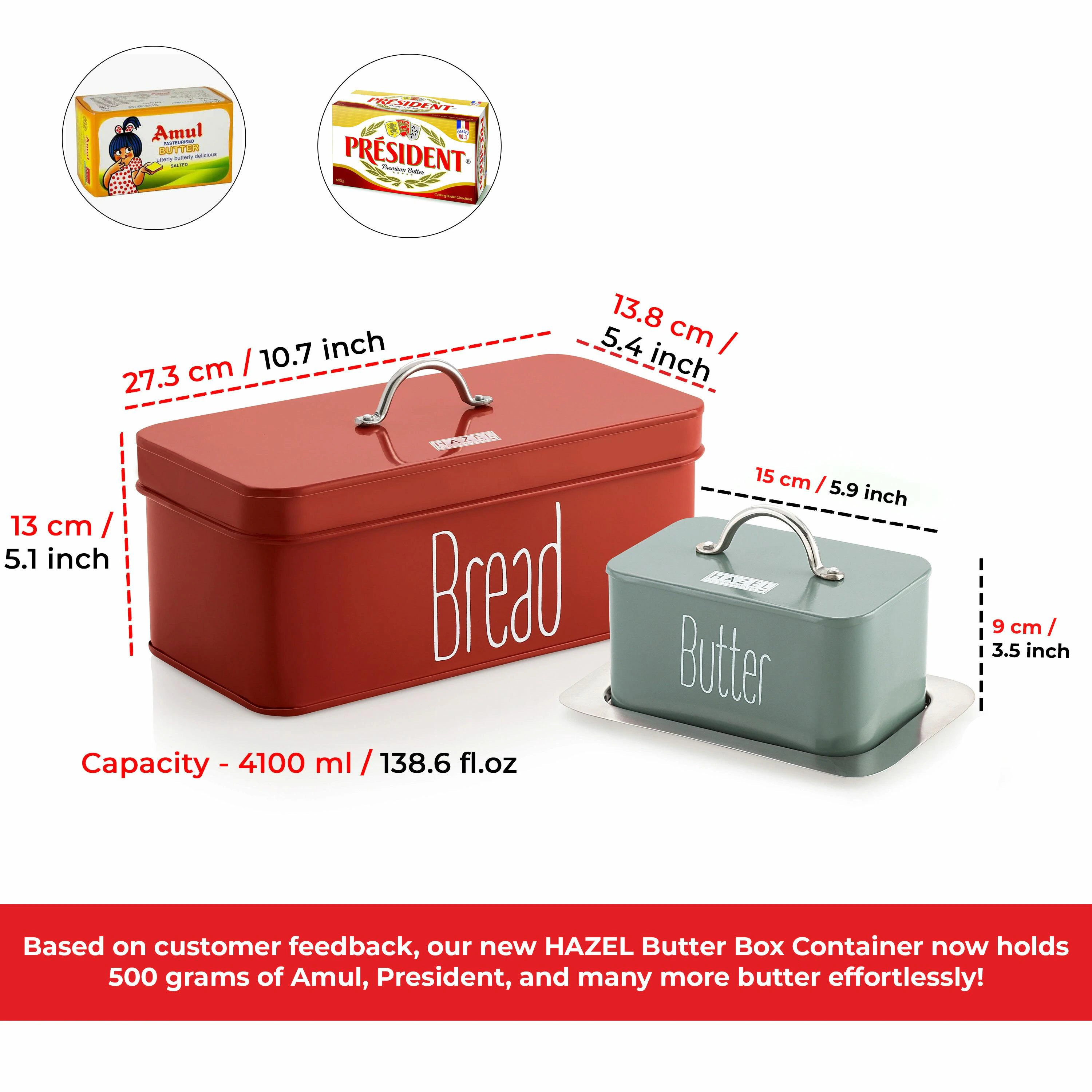 Buy HAZEL Bread Butter Box Set With Bread Box And Butter Dish