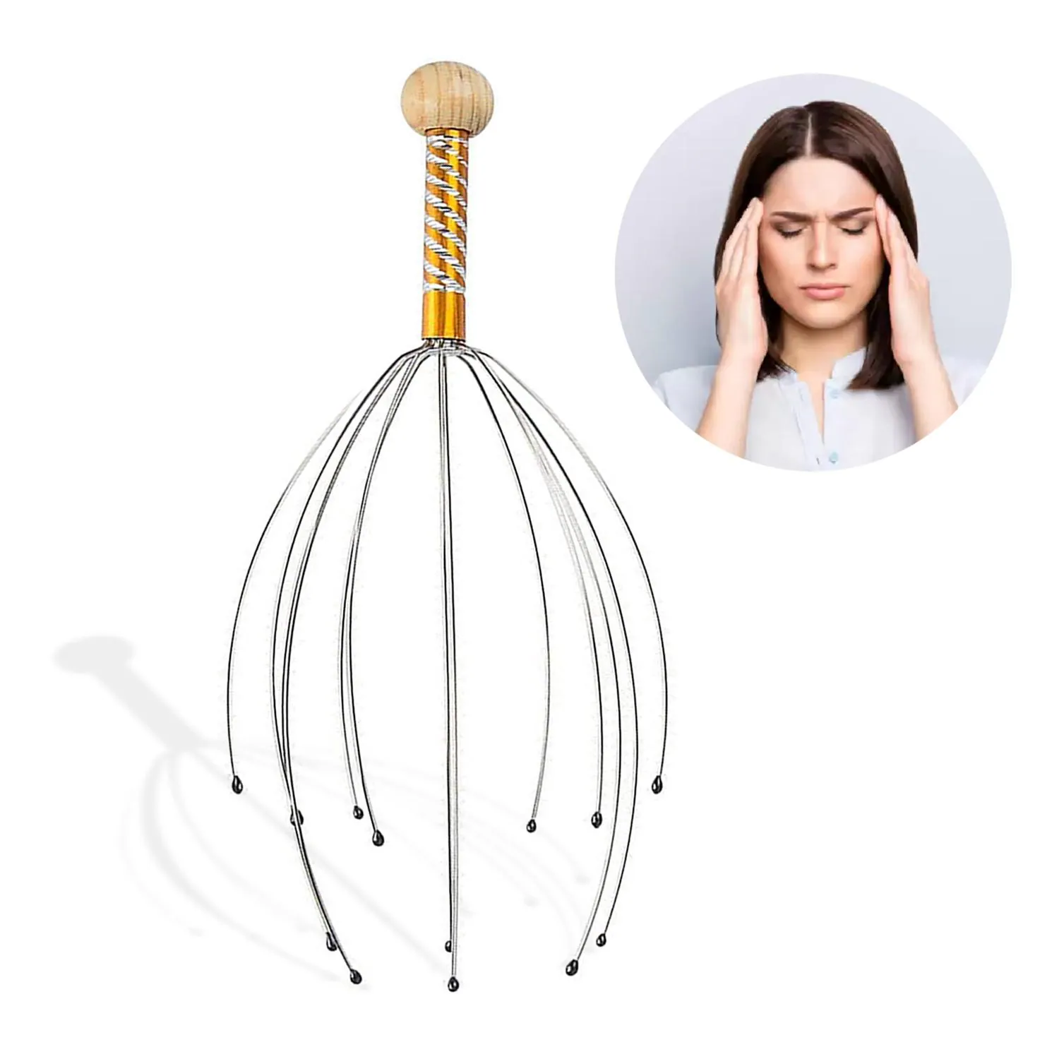 ZURU BUNCH Head Massager Scalp Massage Machine, 12 Fingers/Head Scratcher  Manual for Pain Relief and Hair Growth Octopus Scalp Stress Therapy (Pack  of 1) (Multi-Color Available) - JioMart