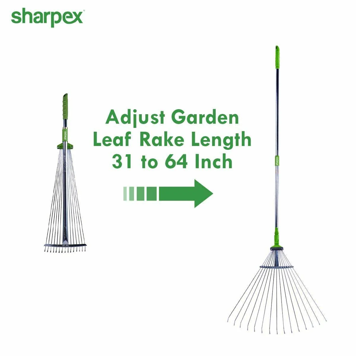 Buy Sharpex Telescopic Metal Rake, 31 to 64 Inch Adjustable