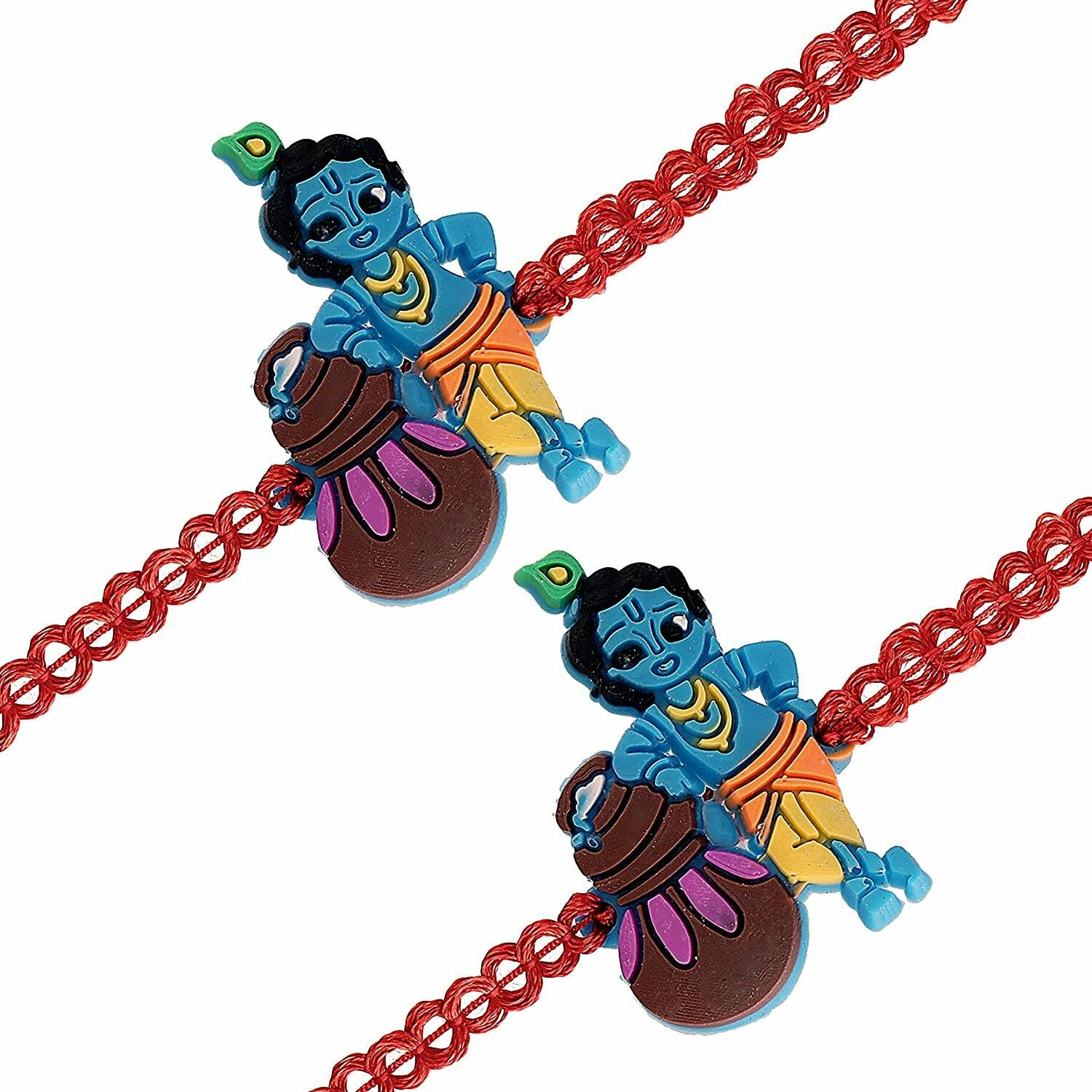 I Jewels Fancy Cartoon Character Lord Krishna Rakhi Bracelets for Boys &  Kids (R029-2) (Pack of 2) - JioMart