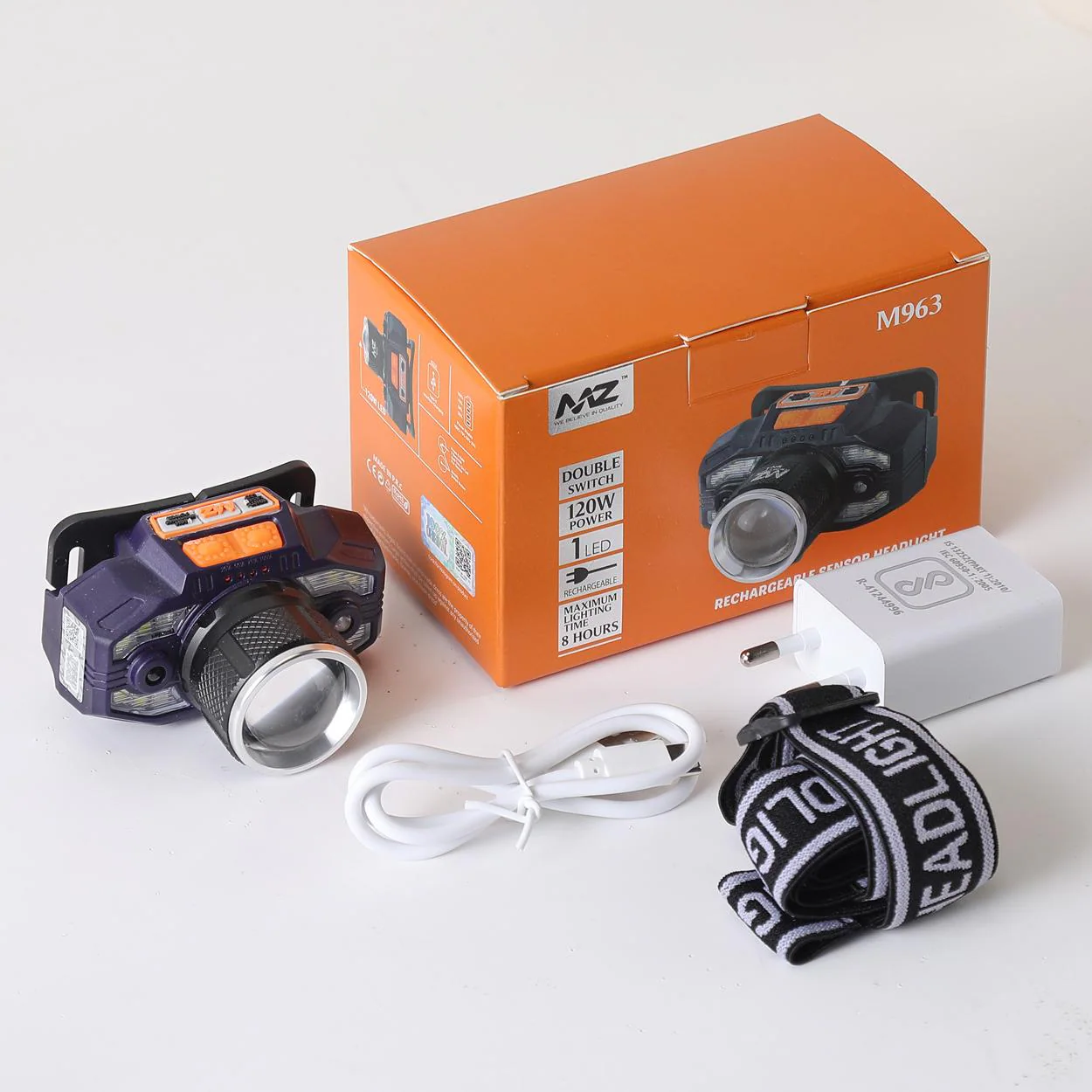 Buy MZ M963 (Rechargeable LED Headlamp) 120W Zoomable Lense 8