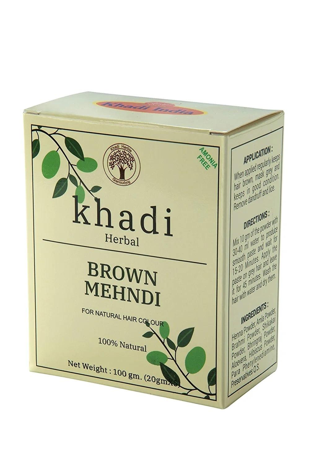 Khadi Shuddha Brown Mehendi For Natural Hair Colour, 100g - Brown (Pack of  3) - JioMart