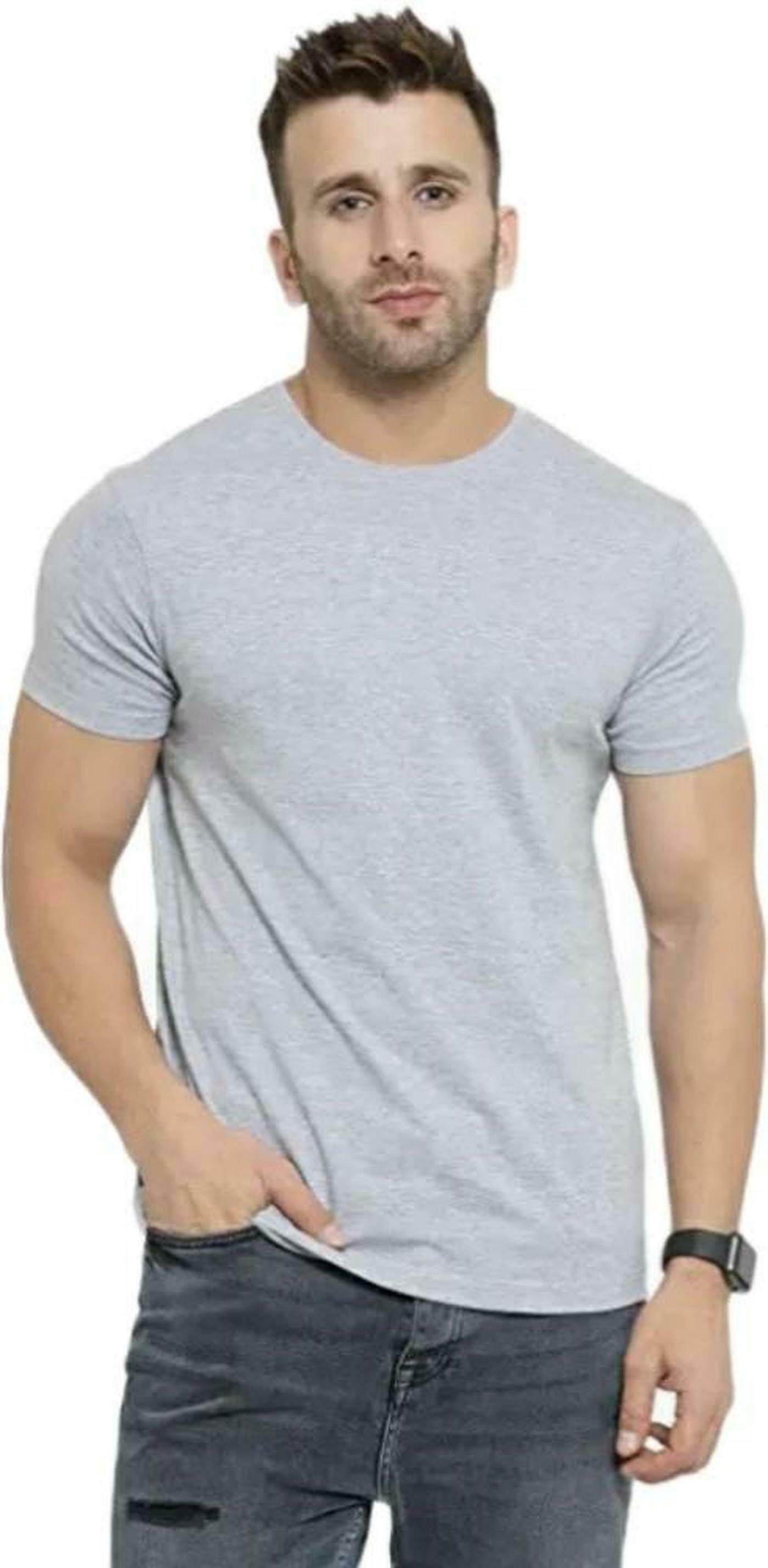 DAMNGOOD　D.G.F Buy DAMN GUD DG Men Grey Solid Cotton Blend T-shirt - S Online at