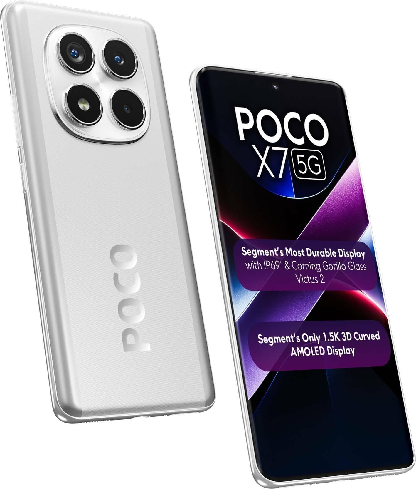 Buy POCO X7 5G, 8GB Ram, 256GB Storage, Silver, Smartphone