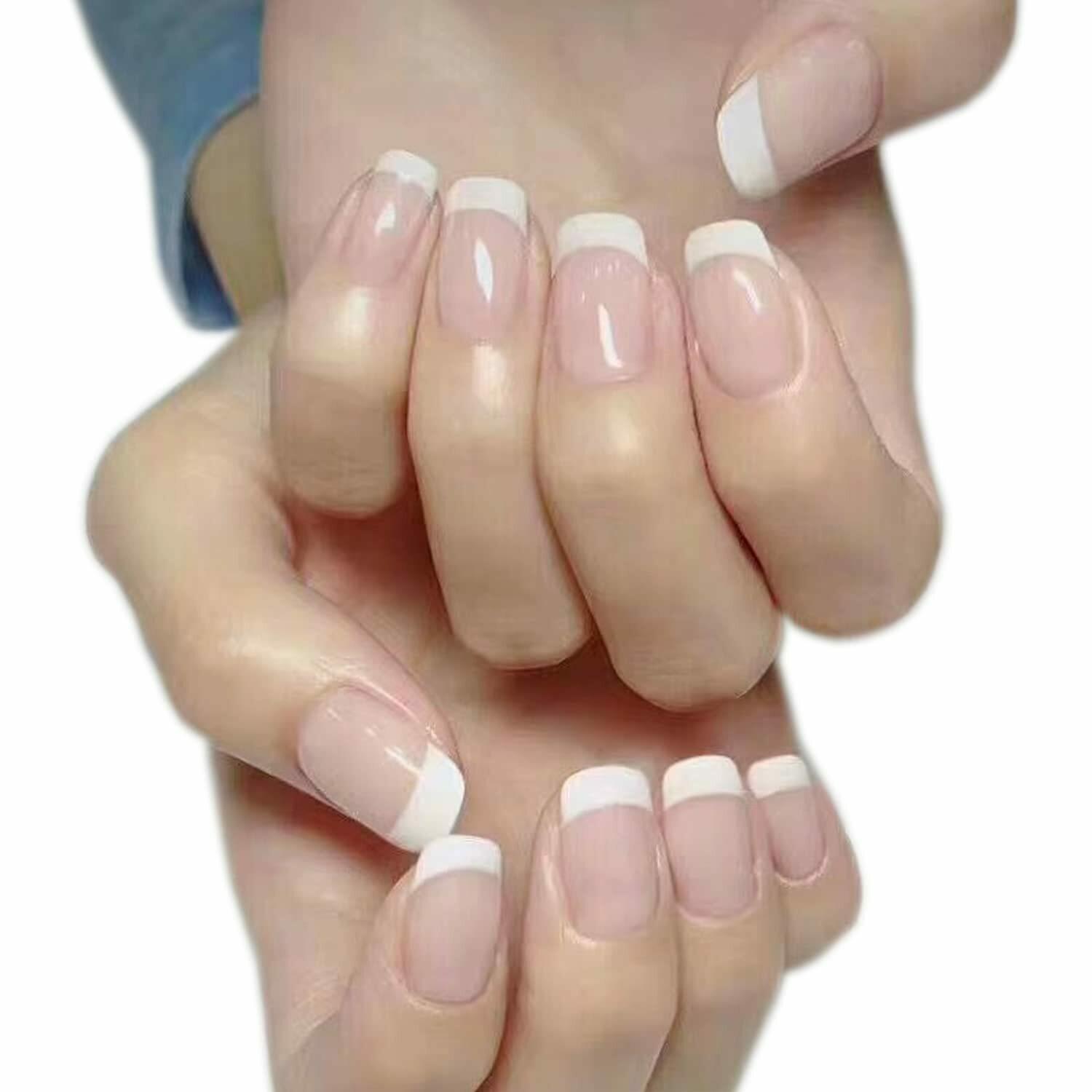 AD ESHOP | Nails Extensions Reusable Nails | Artificial Nails For Girls | Nail  Extension Full Kit, Press On Nails, Acrylic Nails (Regular French Nails) -  JioMart