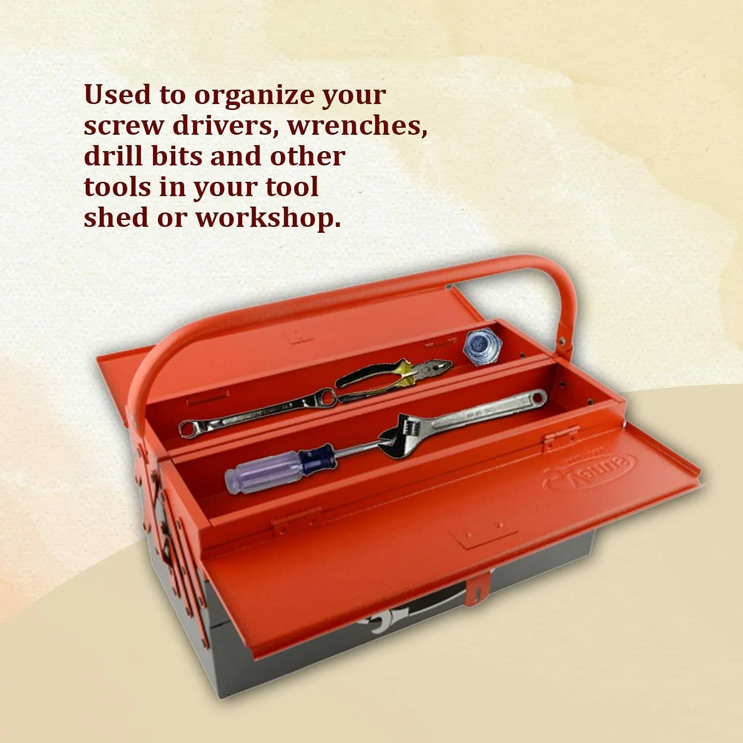 Buy Venus VTB-5 Metal Tool Box with 5 Compartments (Red) Online at
