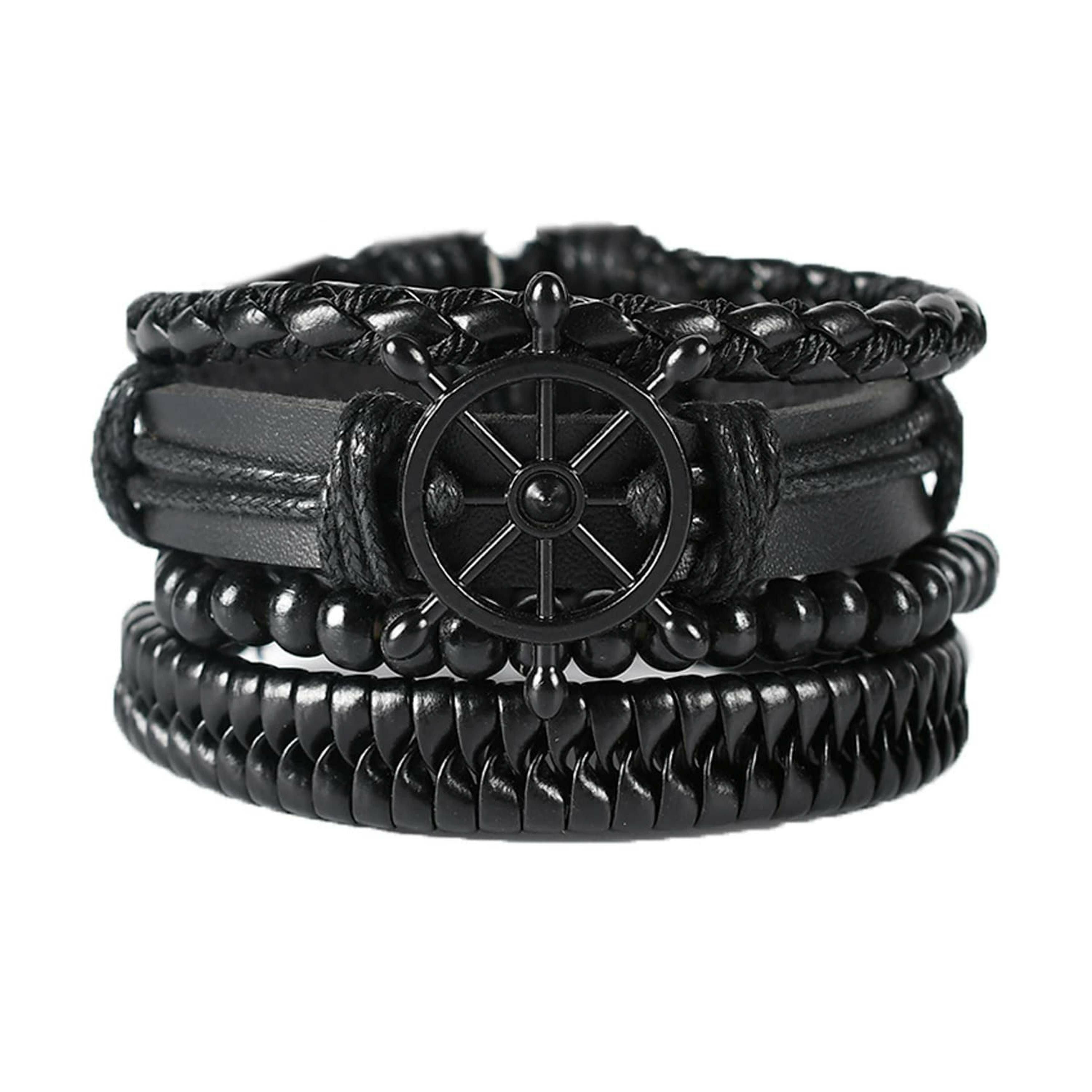 00s led rechwe black leather bracelet 初期 Buy Kairangi by Yellow Chimes Black Leather Bracelets For Men