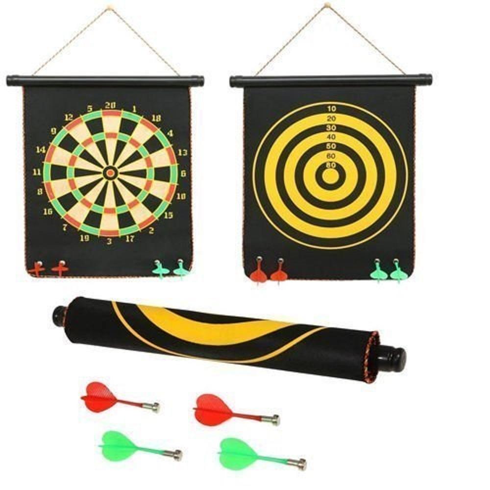 Magnetic Dartboard Roll Up with 4 Magnet Darts Double Sided 12''Dart  Portable 