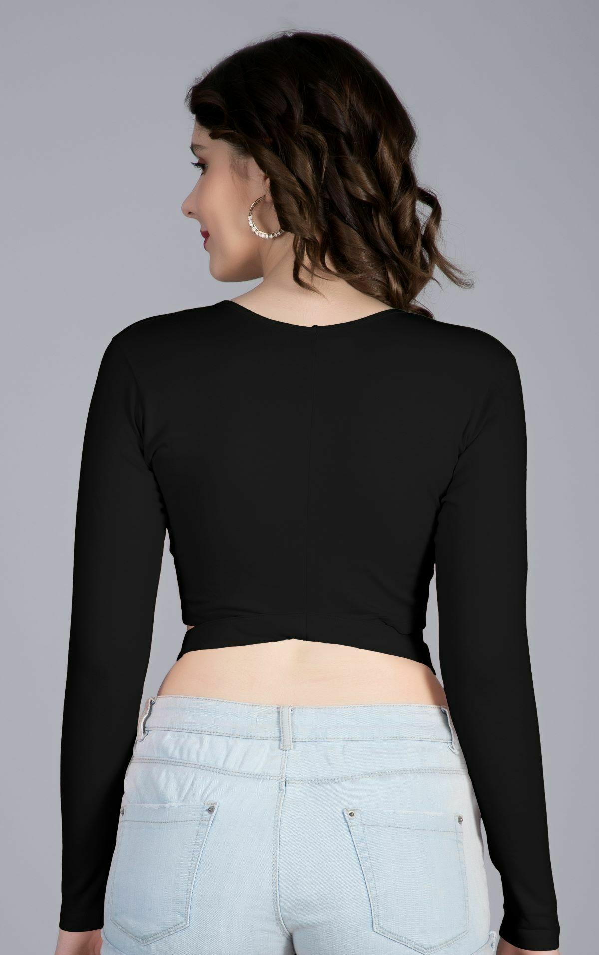 【H】COTTON CROPPED SLIT SLEEVE TOP