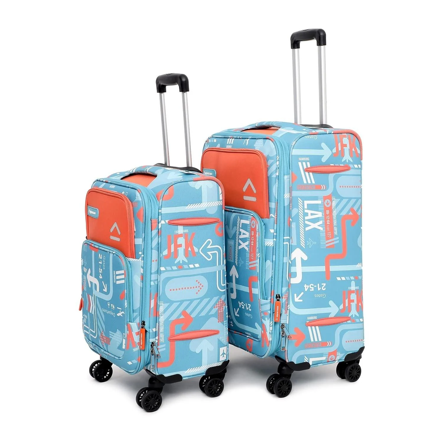 Buy uppercase Blue 8 Wheel Trolley Suitcase Bag Online at Best