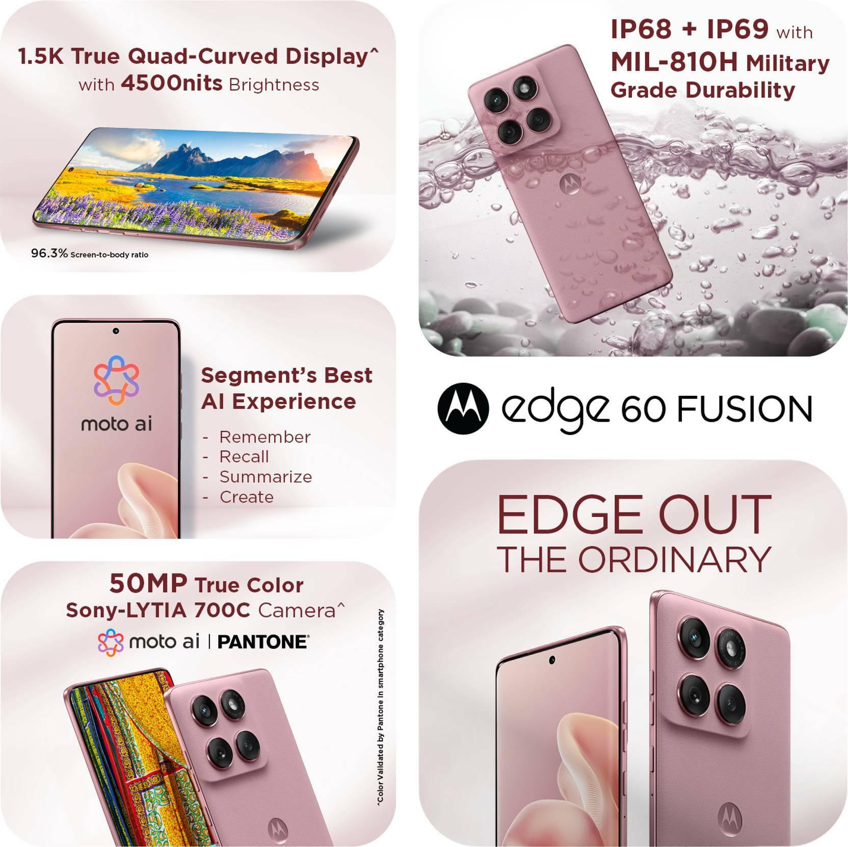 Buy MOTOROLA Edge 60 Fusion 5G, 12GB Ram, 256GB Storage, Pantone