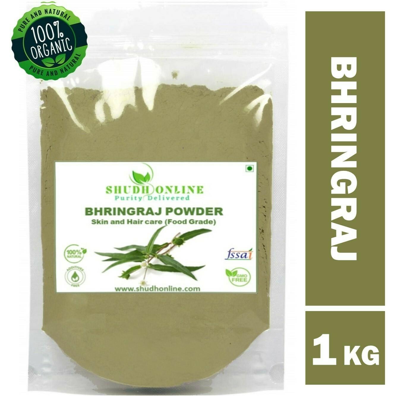 Shudh Online Organic Bhringraj Powder (1000g) for Hair Growth, Skin and  Eating (100% natural, Eclipta alba, Bringraj Powder, Bhringrajasava,  Bringaraja) - JioMart