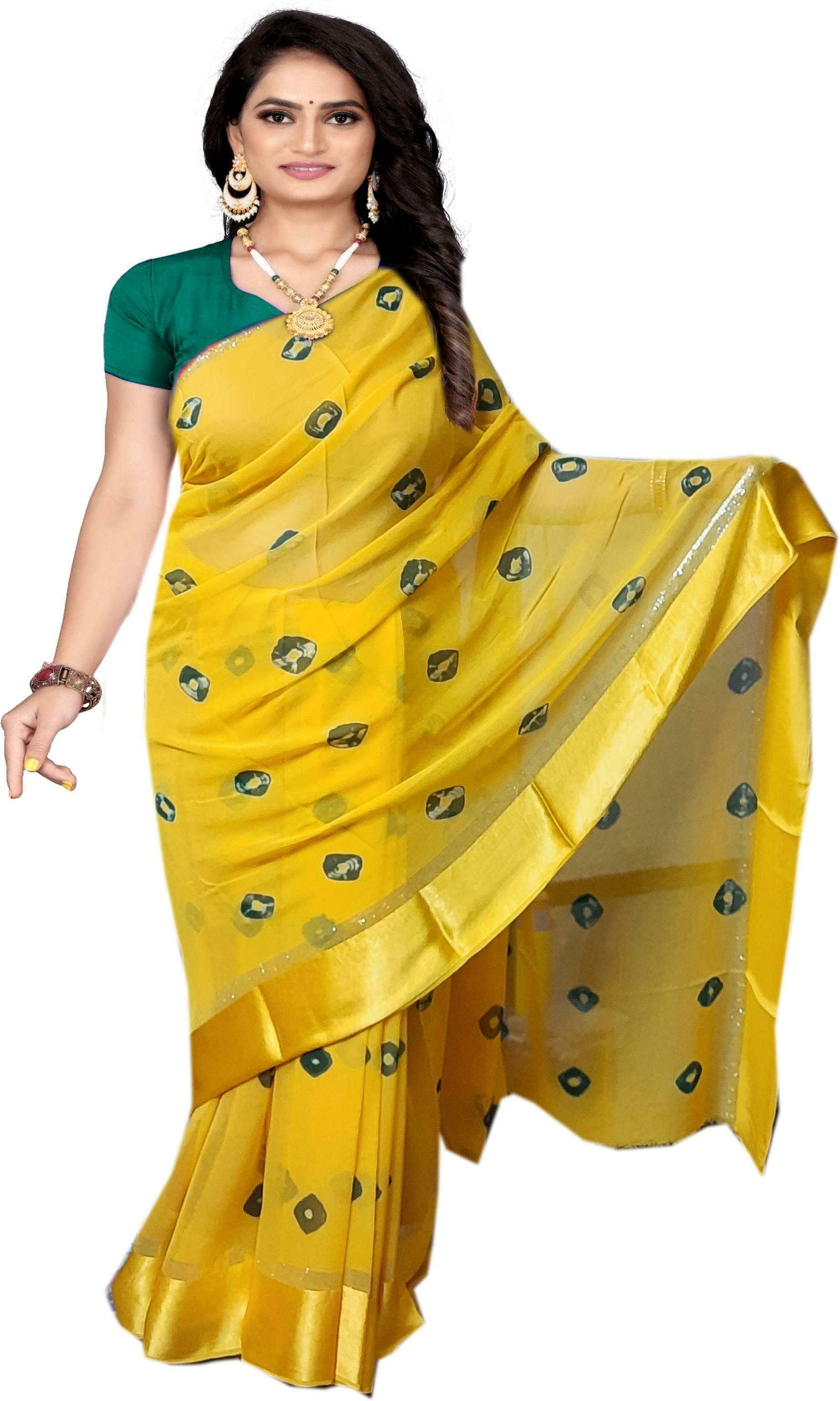 Buy Partywear Butta cut Lichi Silk Top Dyed Saree with Blouse Piece Online  at Low Prices in India - Paytmmall.com