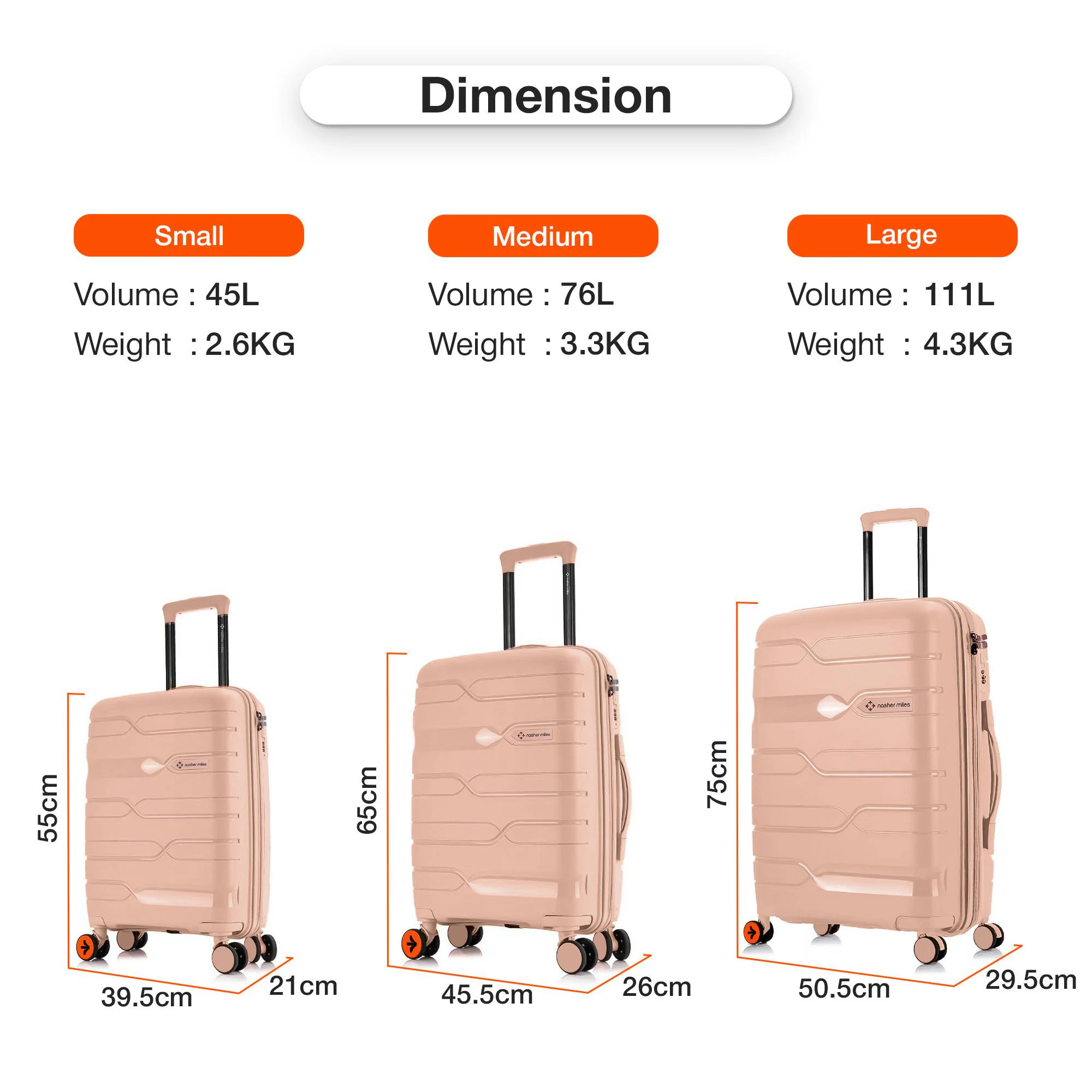 Buy Nasher Miles Paris Hard-Sided Polypropylene Luggage Set of 2