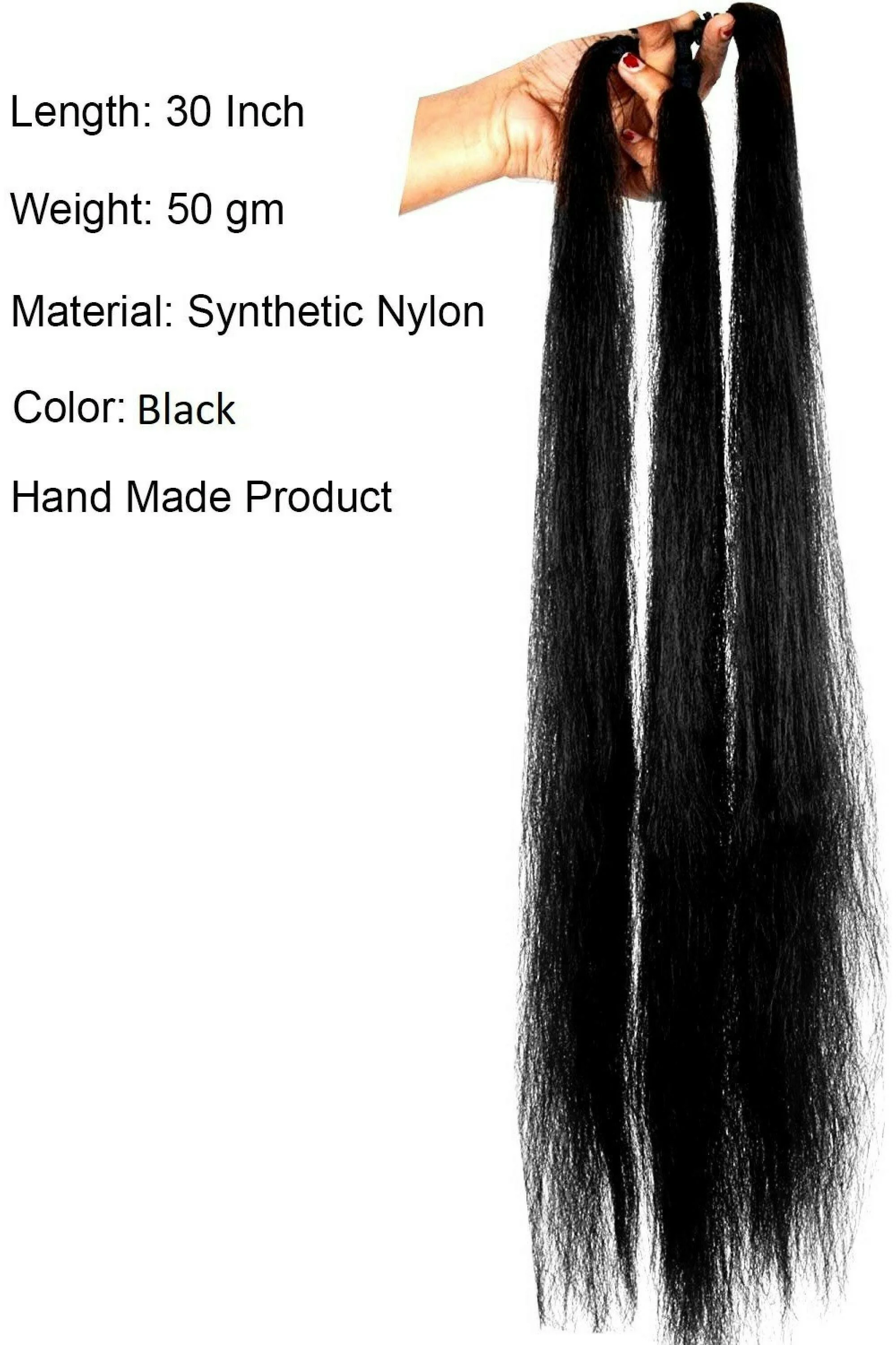 Clixfox Women and Girls Black Synthetic Nylon Punjabi Style Parandi Choti  Hair Extension - JioMart