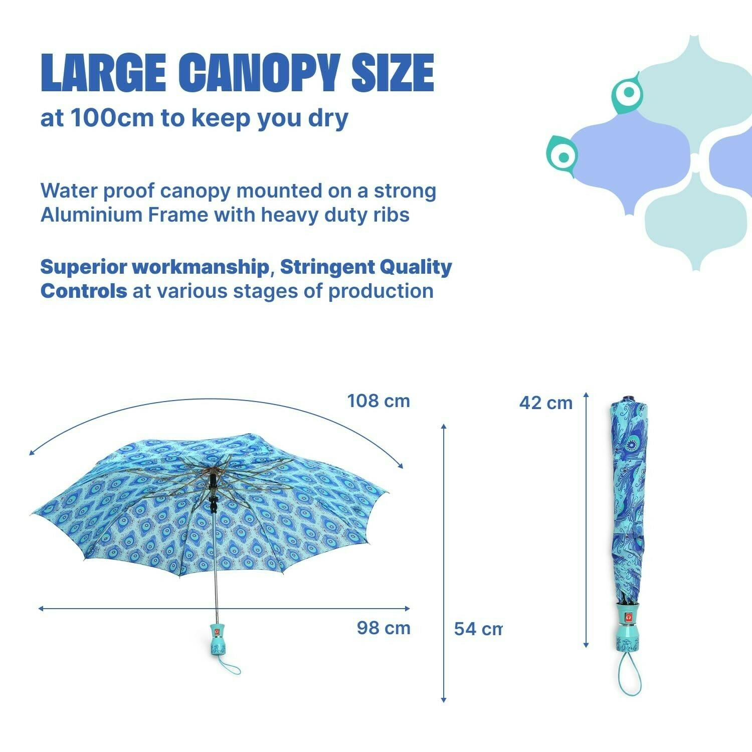 Buy Citizen Peacock Feather Azura Print Umbrella for Men