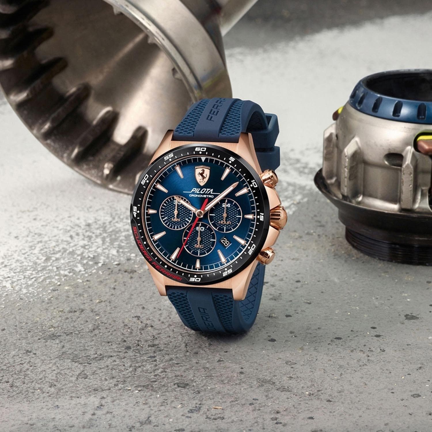 Buy SCUDERIA FERRARI Pilota Chronograph Blue Round Dial Men's