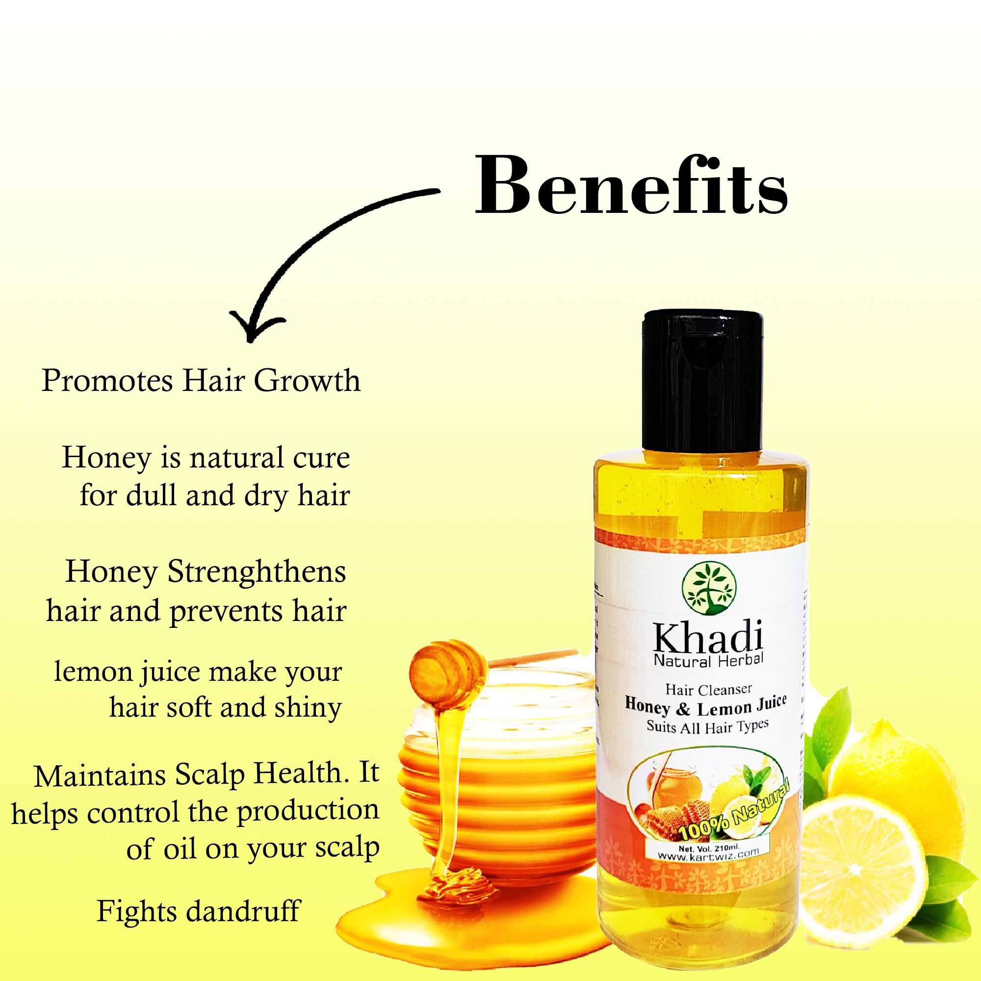 KHADI HERBAL Honey And Lemon Juice Shampoo For Hair Conditioning  ||210ML||Pack Of 4 - JioMart