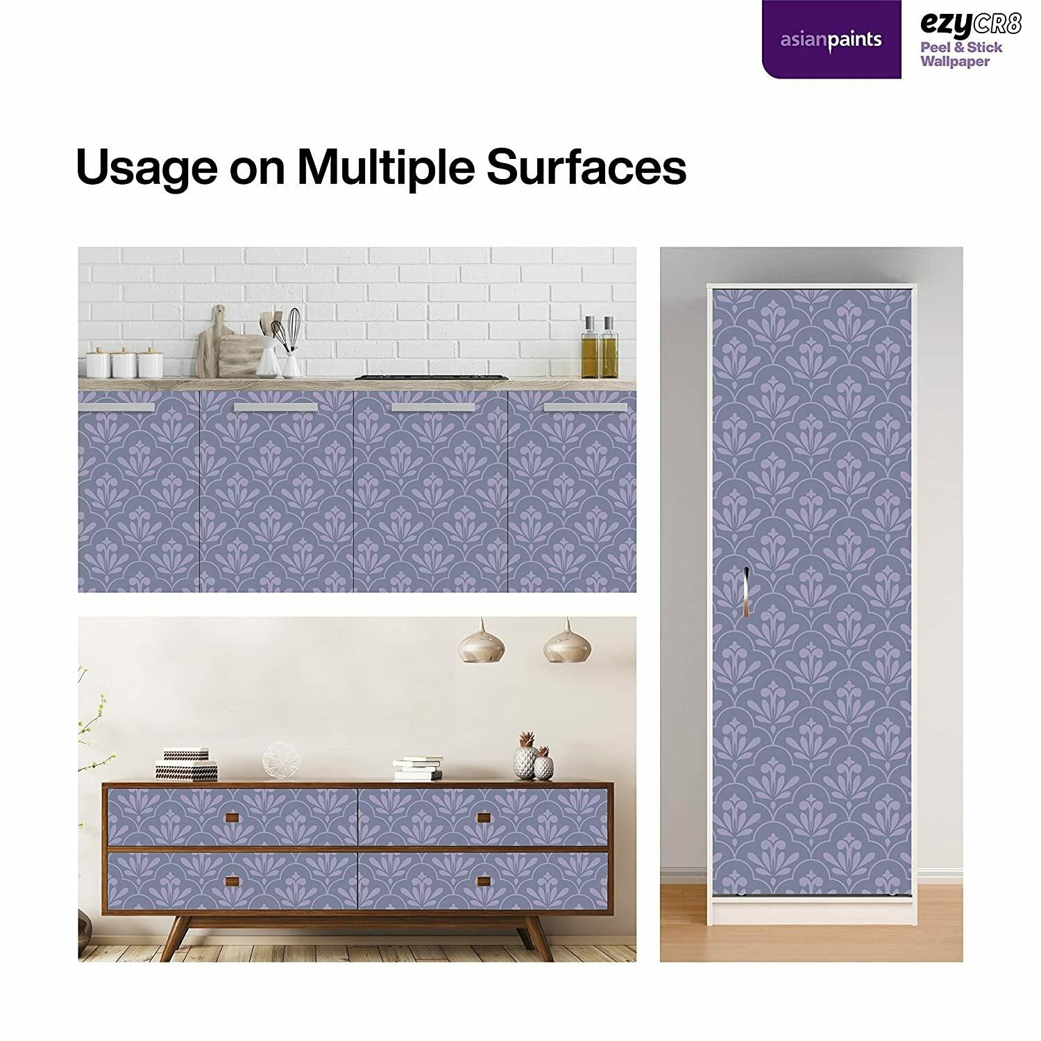 Buy Asian Paints EzyCR8 Baroque Florals - Purple DIY Self Adhesive