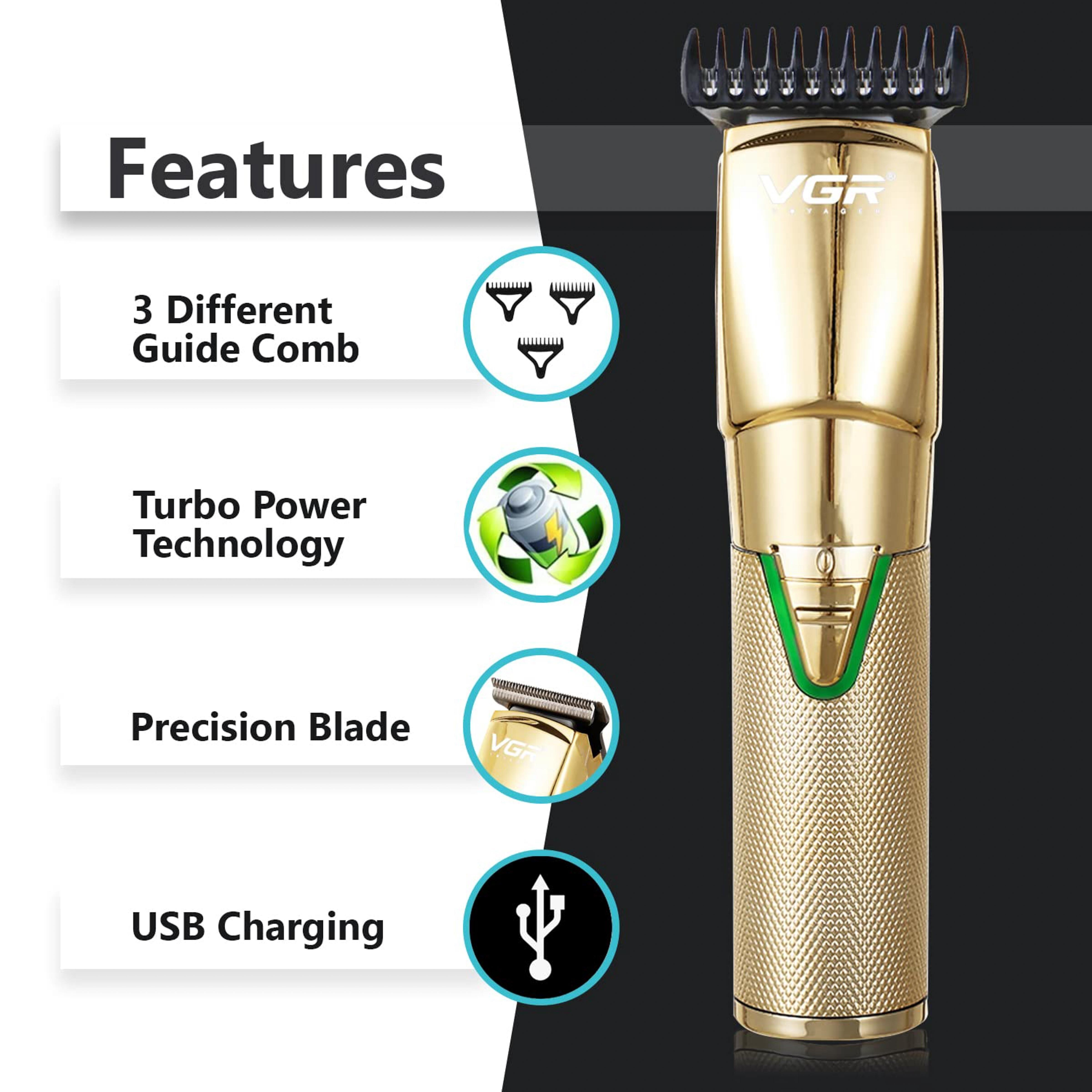 VGR V-903 Professional Hair Trimmer Runtime: 100 min Trimmer for Men (Gold)  - JioMart