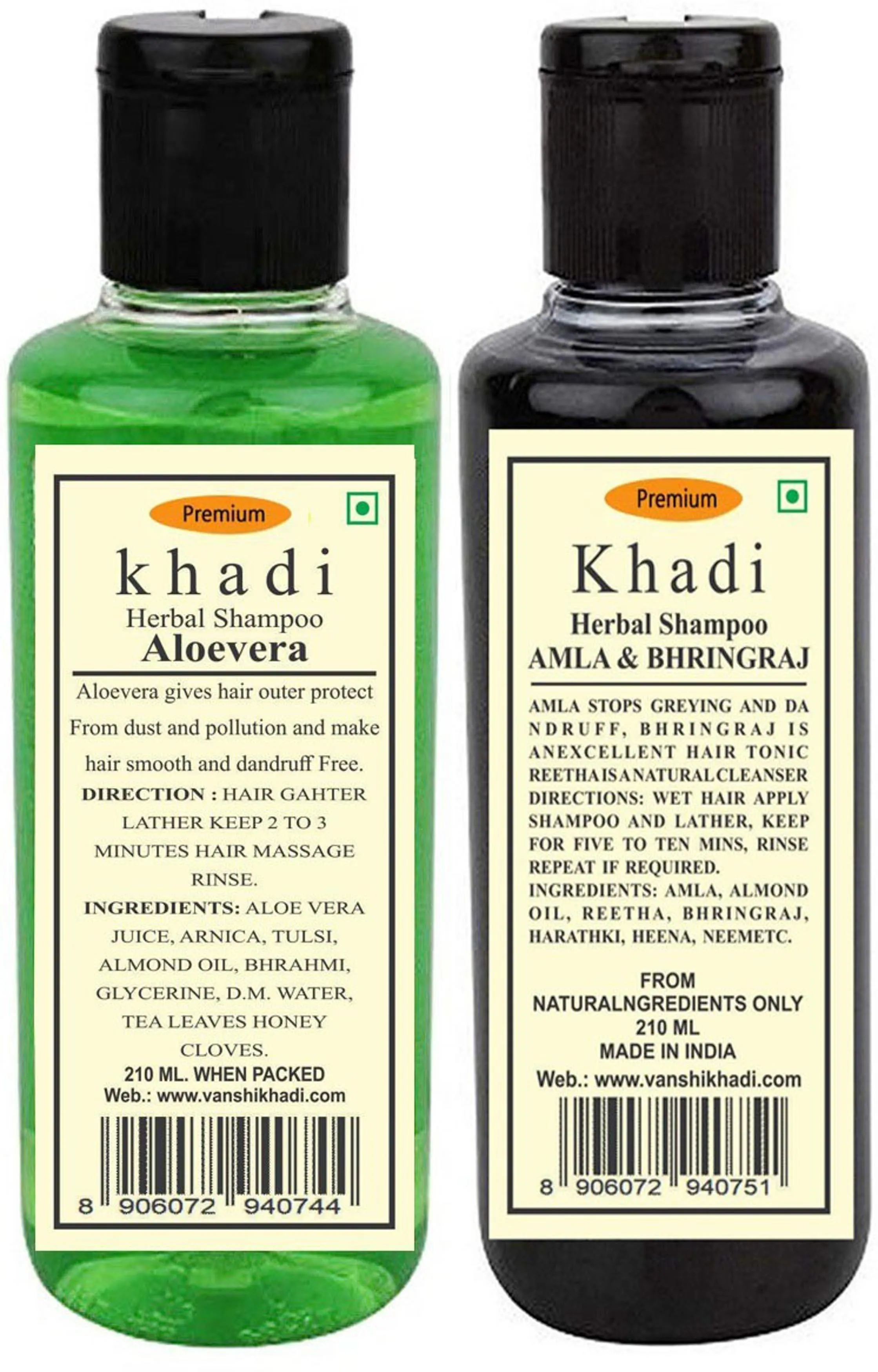 Khadi Natural Hair Combo - Aloevera And Amla Bhringraj Shampoo 420 ml |  Shampoo | Herbal Shampoo | khadi Shampoo | - JioMart