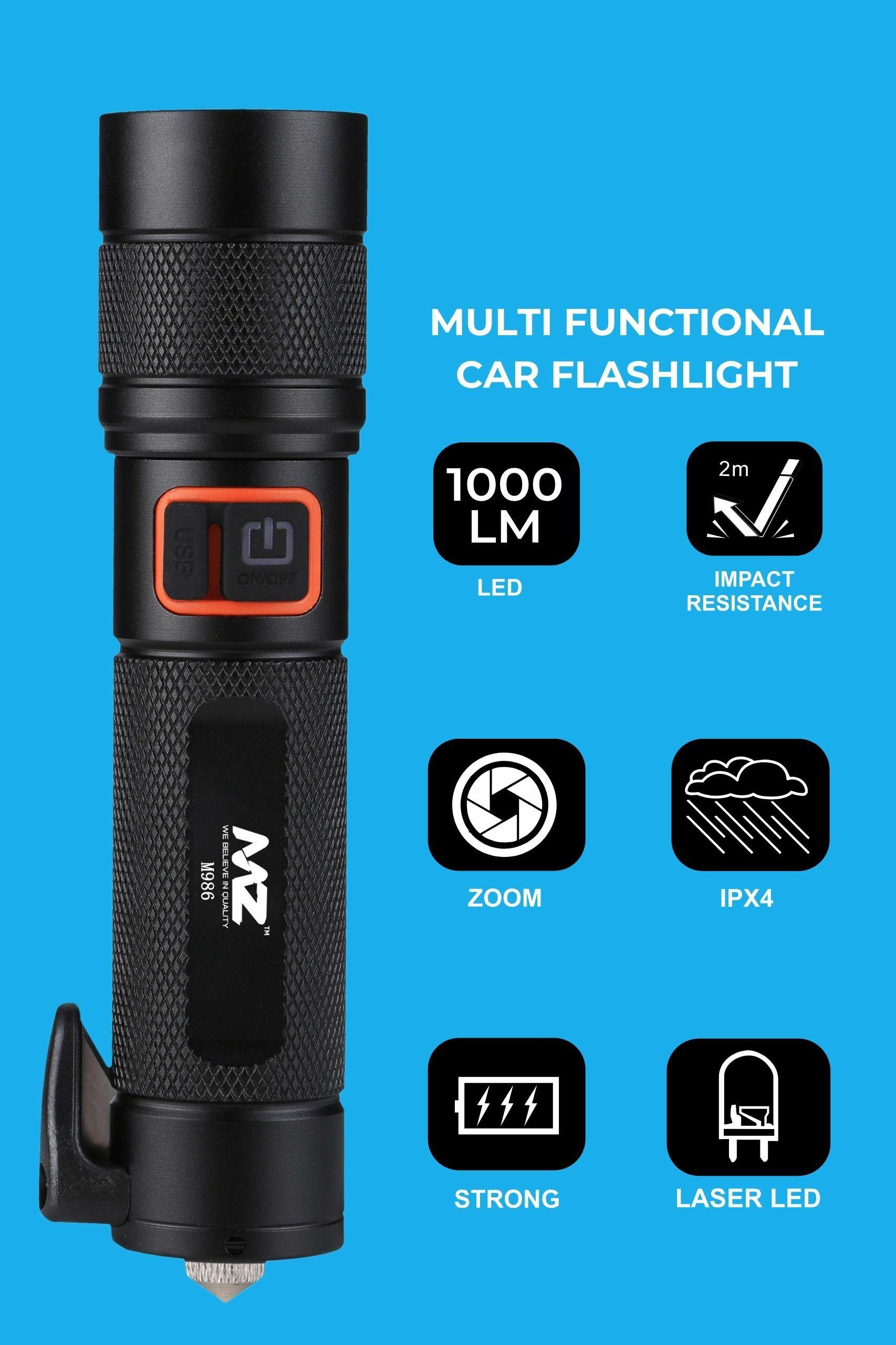 Buy MZ M986 (CAR EMERGENCY LIGHT) 4 Modes with Hammer and Seatbelt