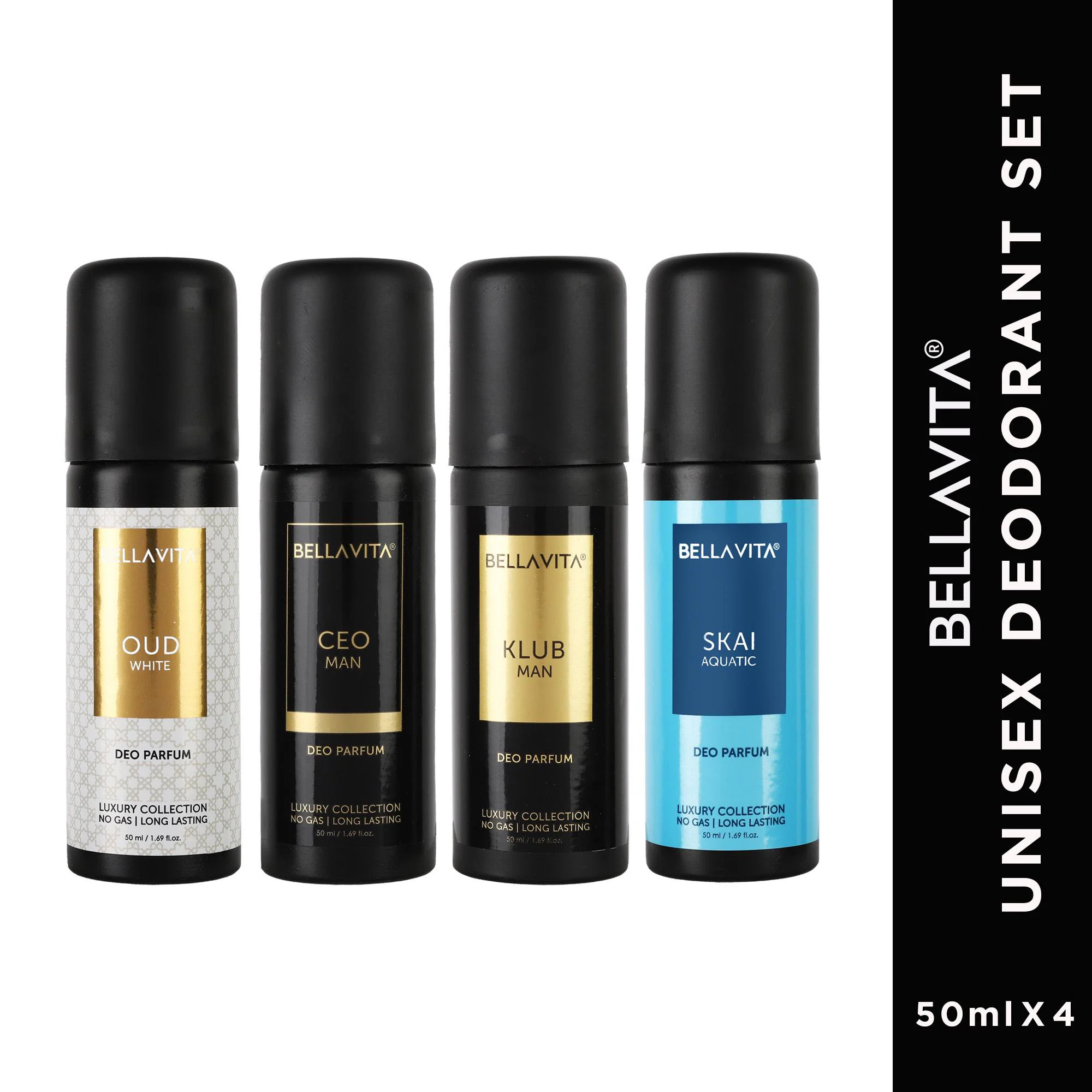 Buy Bella Vita Organic Perfume Deo 4x50ML Spray Travel Size