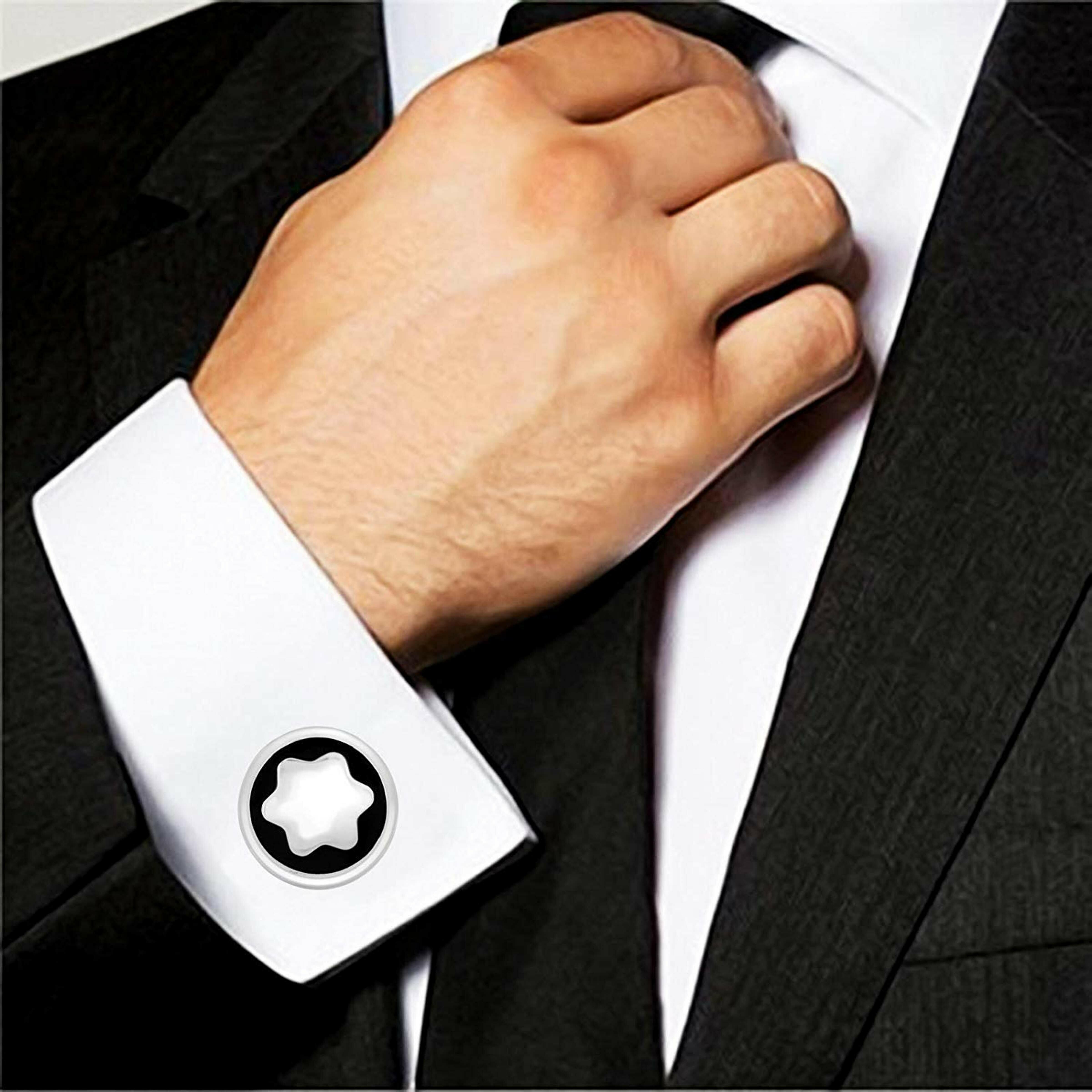 ★MONTBLANC★ カフリンクス オーバル ロゴ ホワイト シルバー MONTBLANC（筆記具、時計） カフスボタン カフス マイ