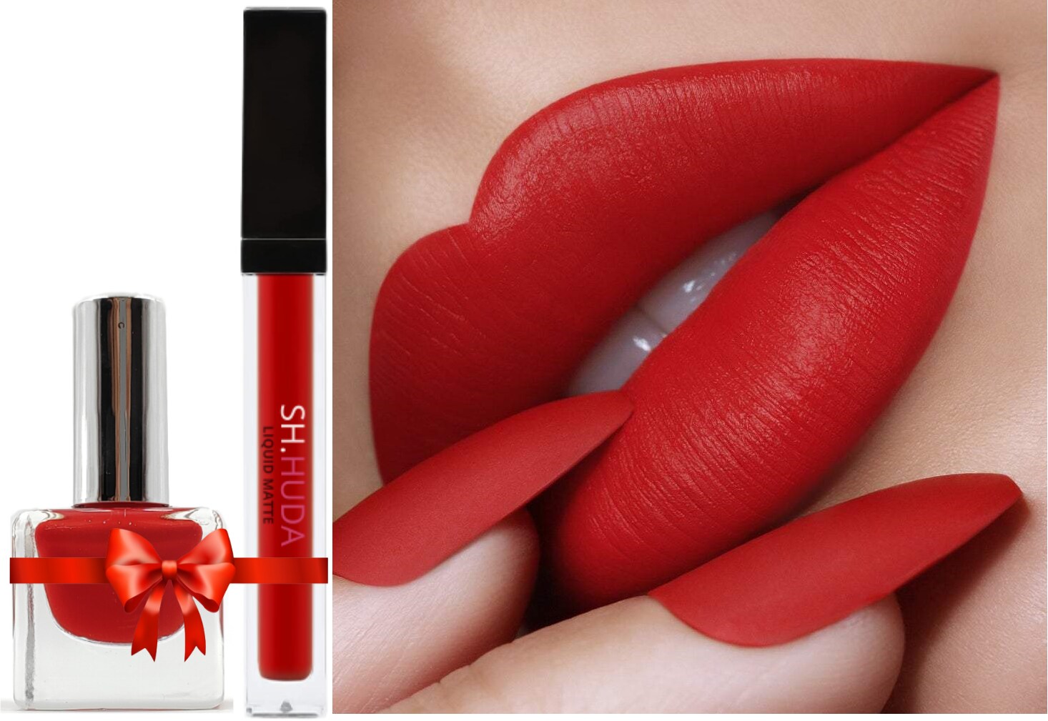  Professional Beauty Lipsticks for Women with Matching Shade Nail  Polish (Red Edition) - JioMart