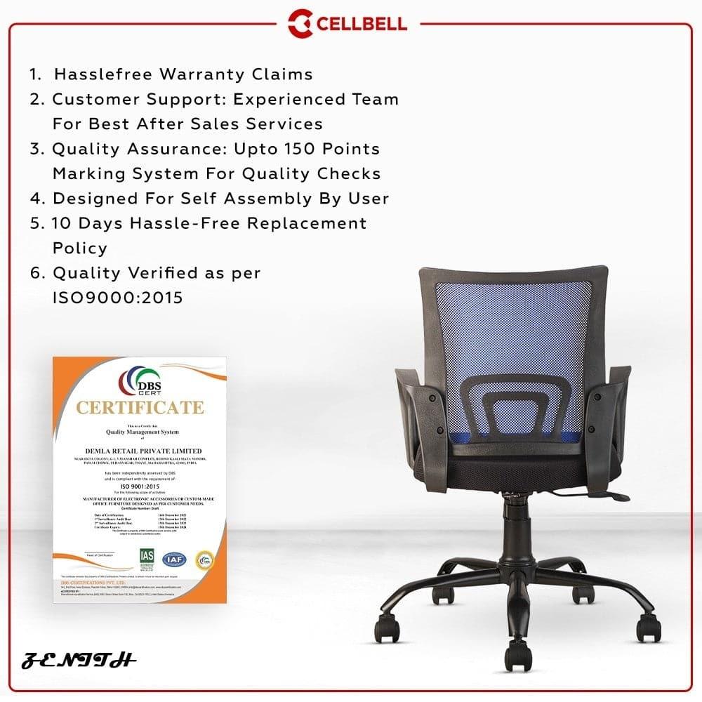 Buy Cellbell Zenith C107 Medium-Back Mesh Office/Study Chair