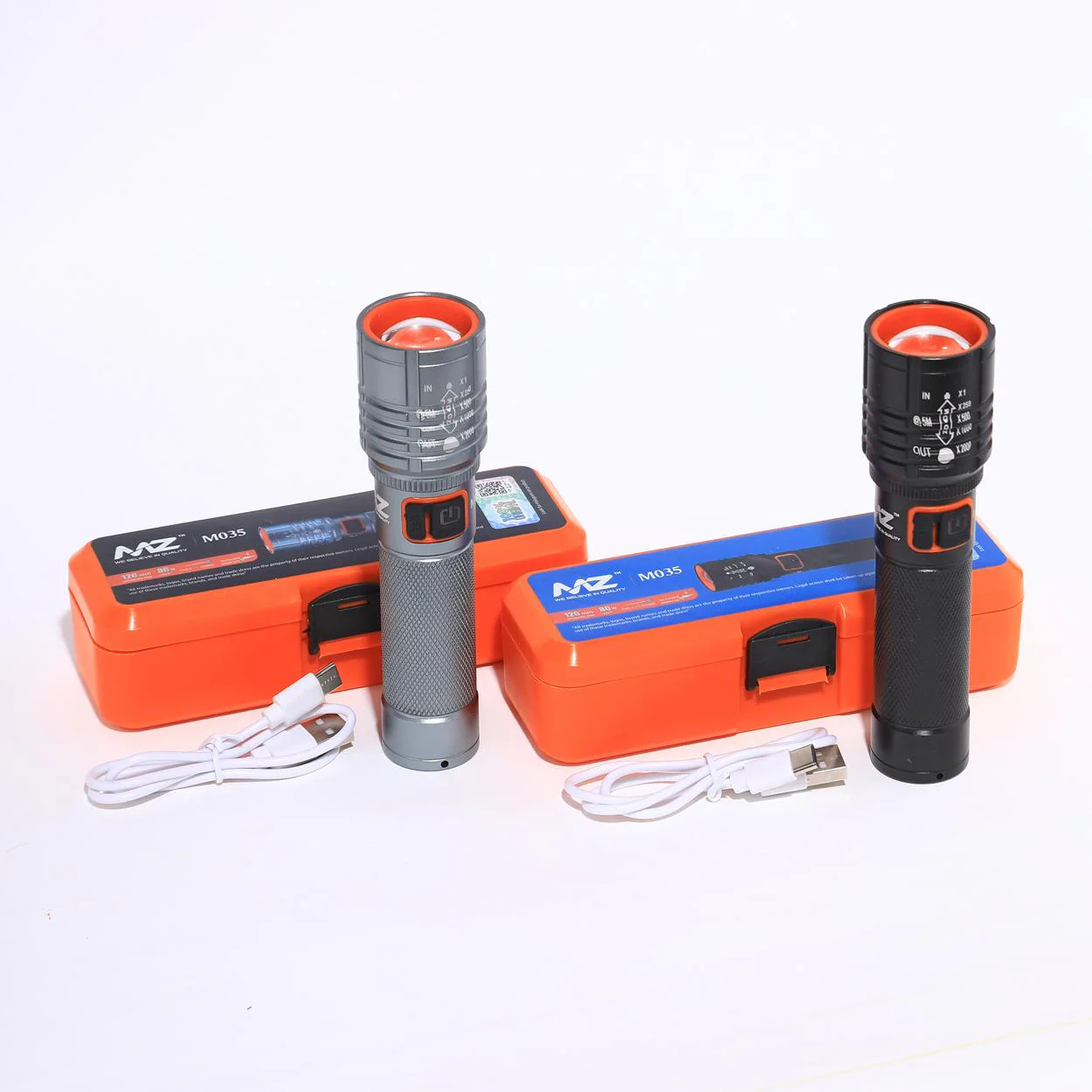 Buy MZ 035 (ZOOMABLE METAL) 5 Modes Flashlight, Super Bright Cree