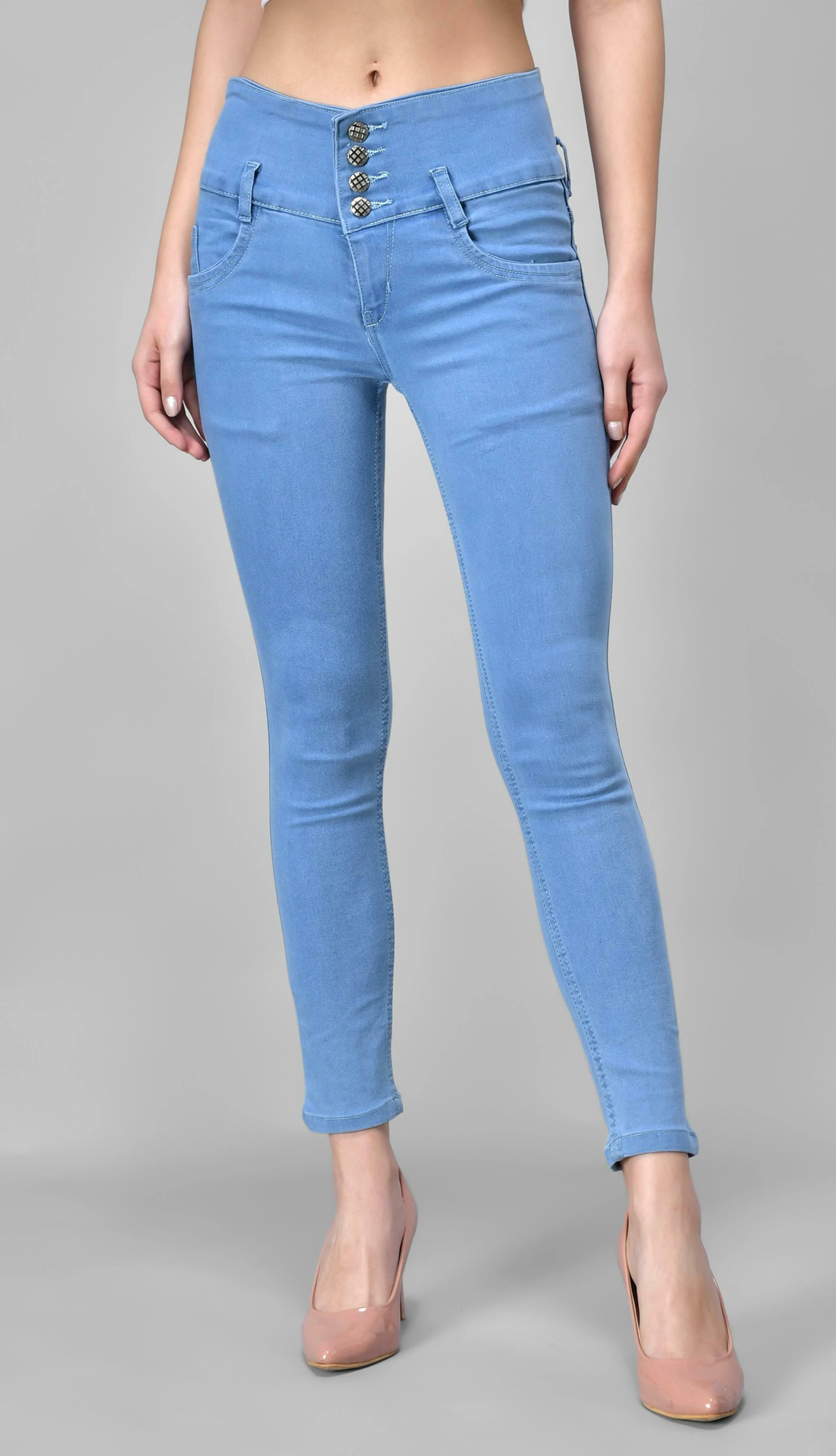 ladies light blue jeans