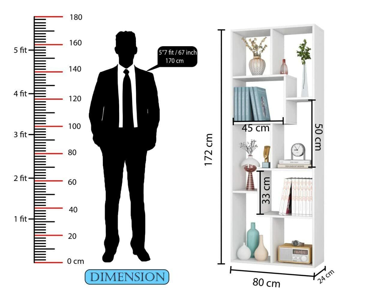 Buy Davenport 8 Shelves Modern Simple Engineered Wood Book Shelf