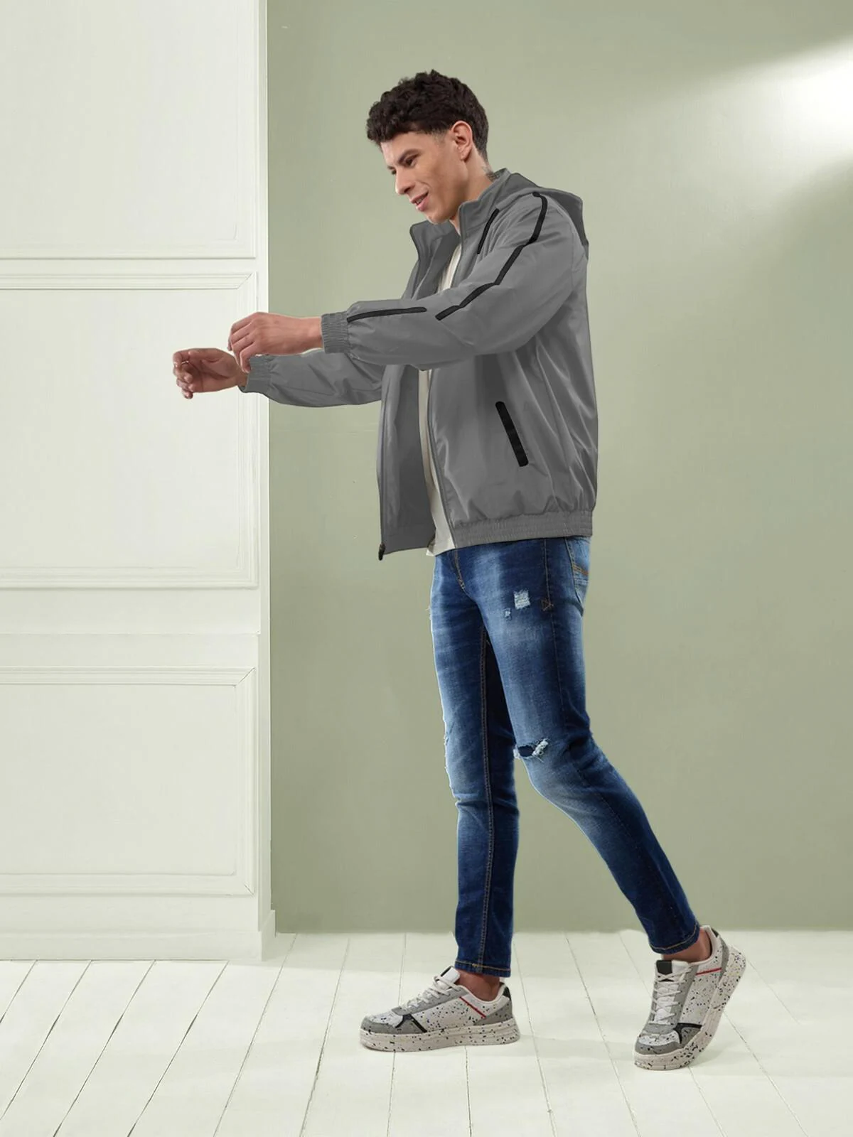 Buy Lux Venus Men's Lightweight Hooded Windcheater Jacket - Water