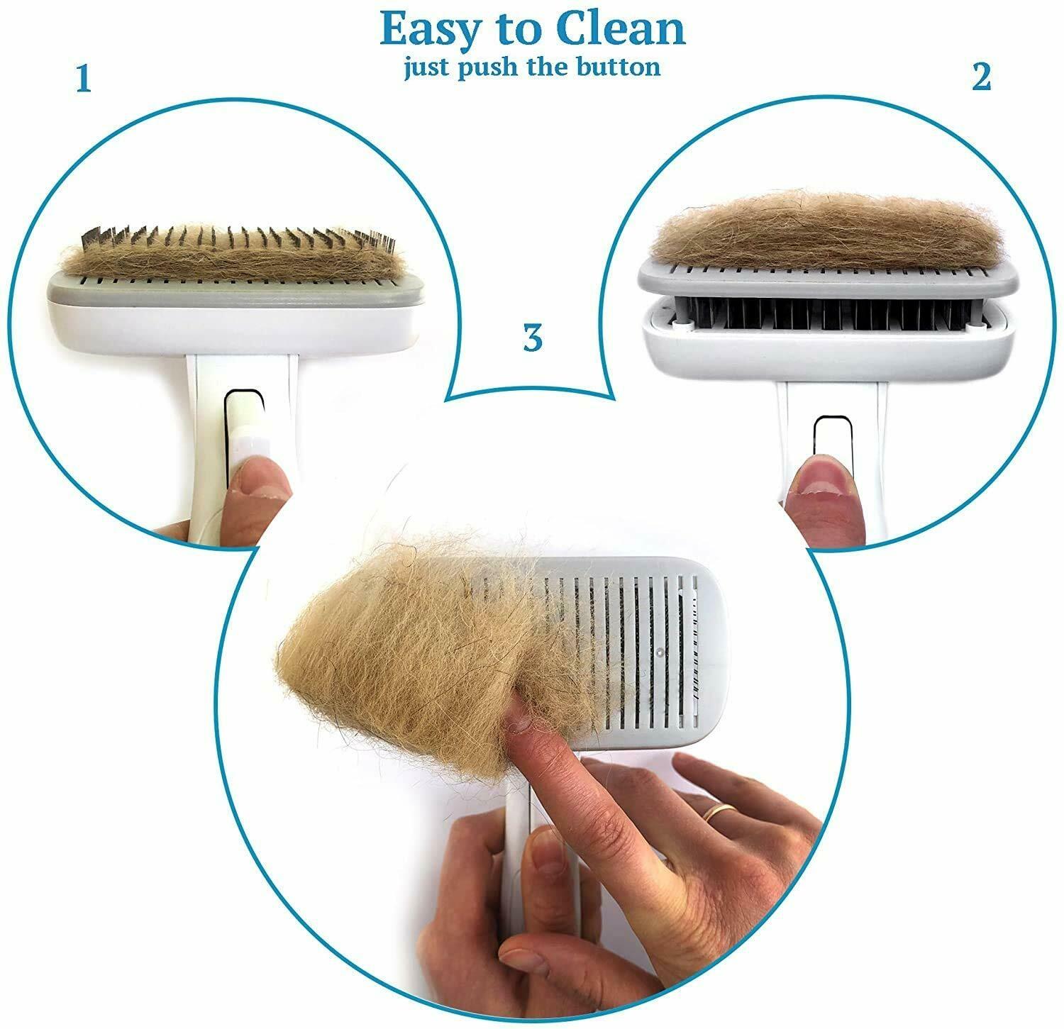 Cat Grooming Brush, Self Cleaning Slicker Brushes For Dogs Cats Pet Grooming  Brush Tool Gently Removes Loose Undercoat, Mats Tangled Hair Slicker Brus  Fruugo GR | Cat, Piece Self-cleaning Brushes Compatible With